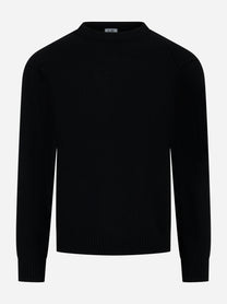 Maglia girocollo in lambswool con logo Nera