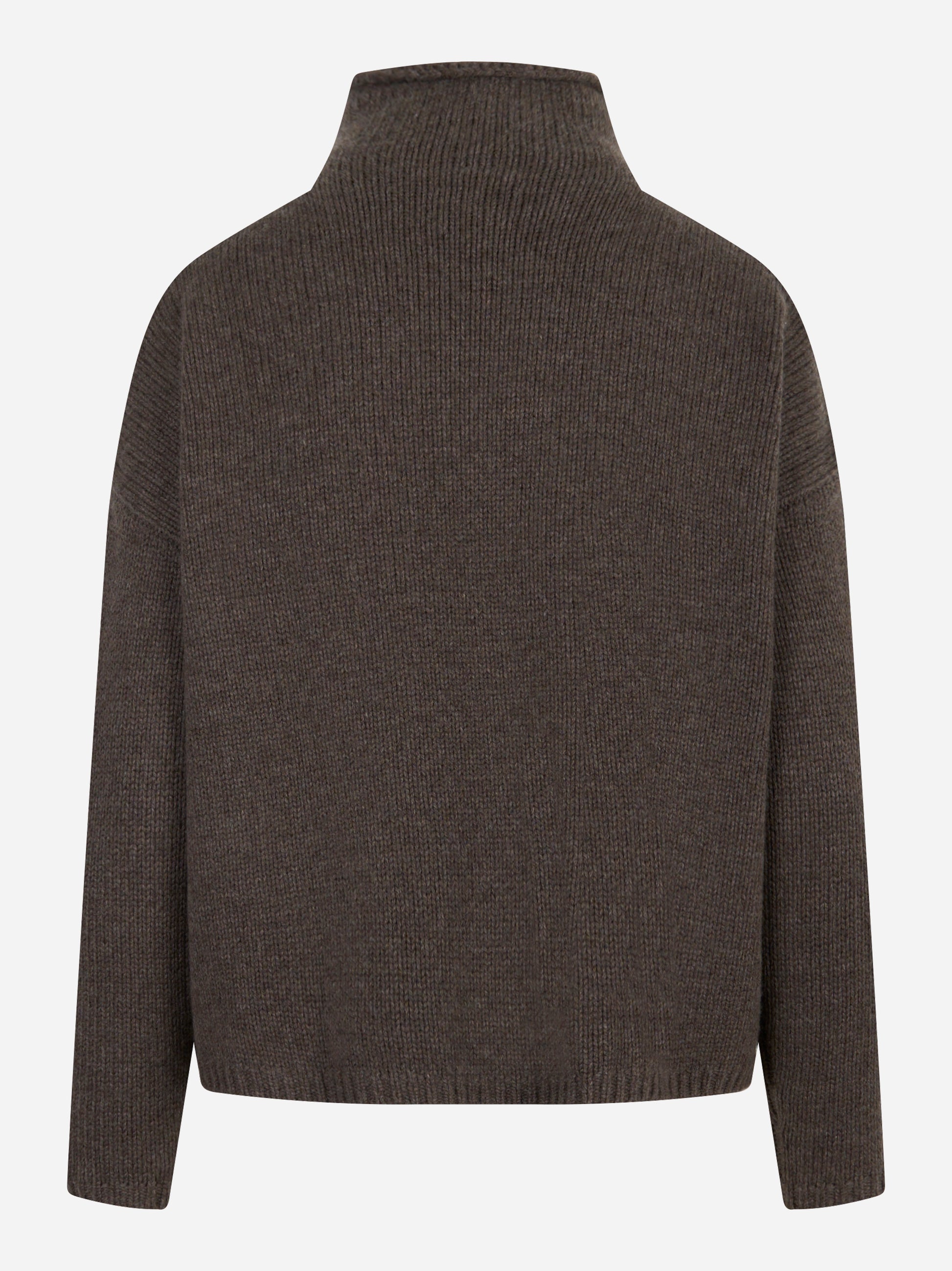 Maglia collo alto in lana e cashmere Marrone