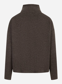 Maglia collo alto in lana e cashmere Marrone