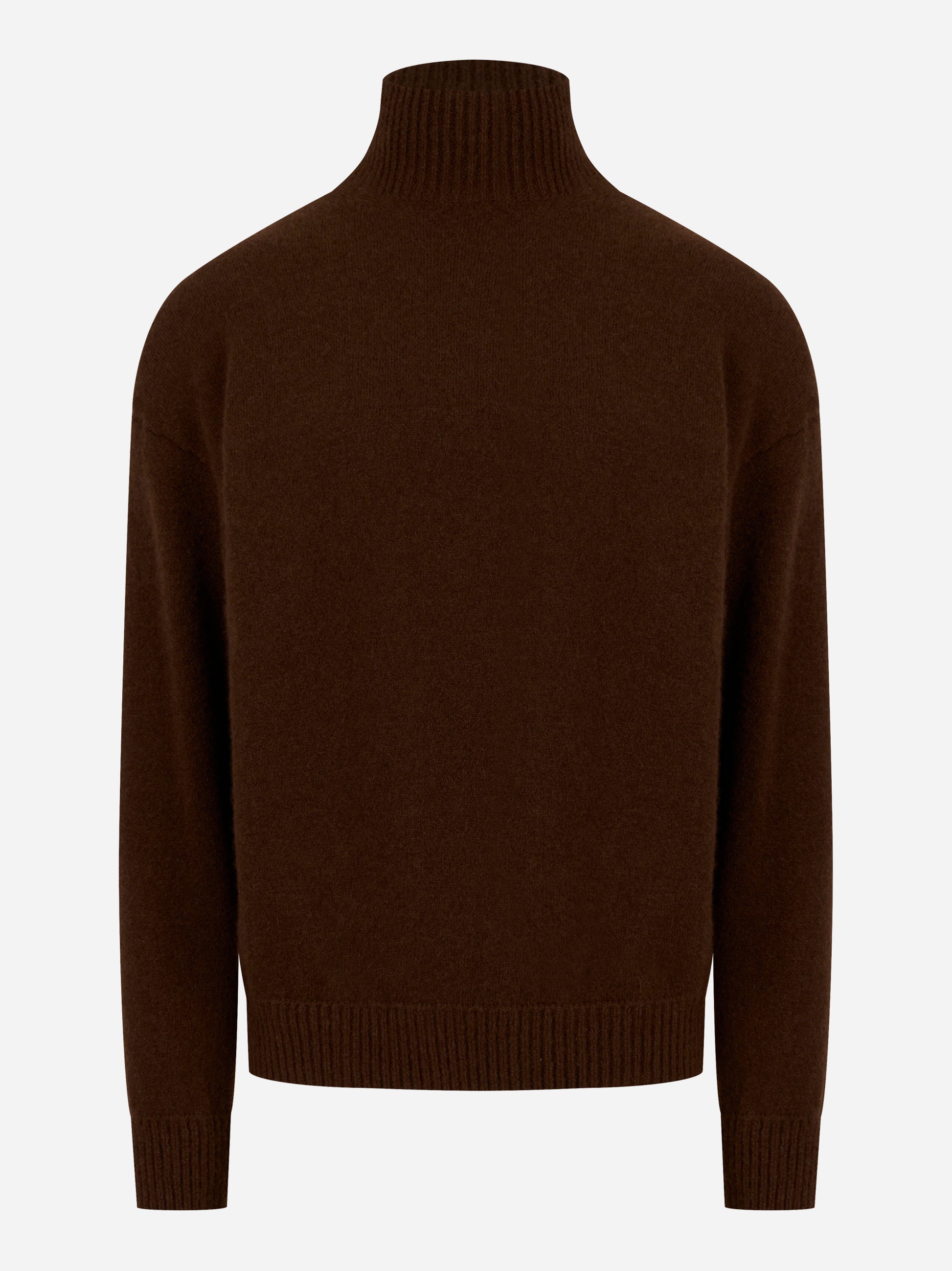 Maglia con collo a lupetto in cashmere e seta Marrone
