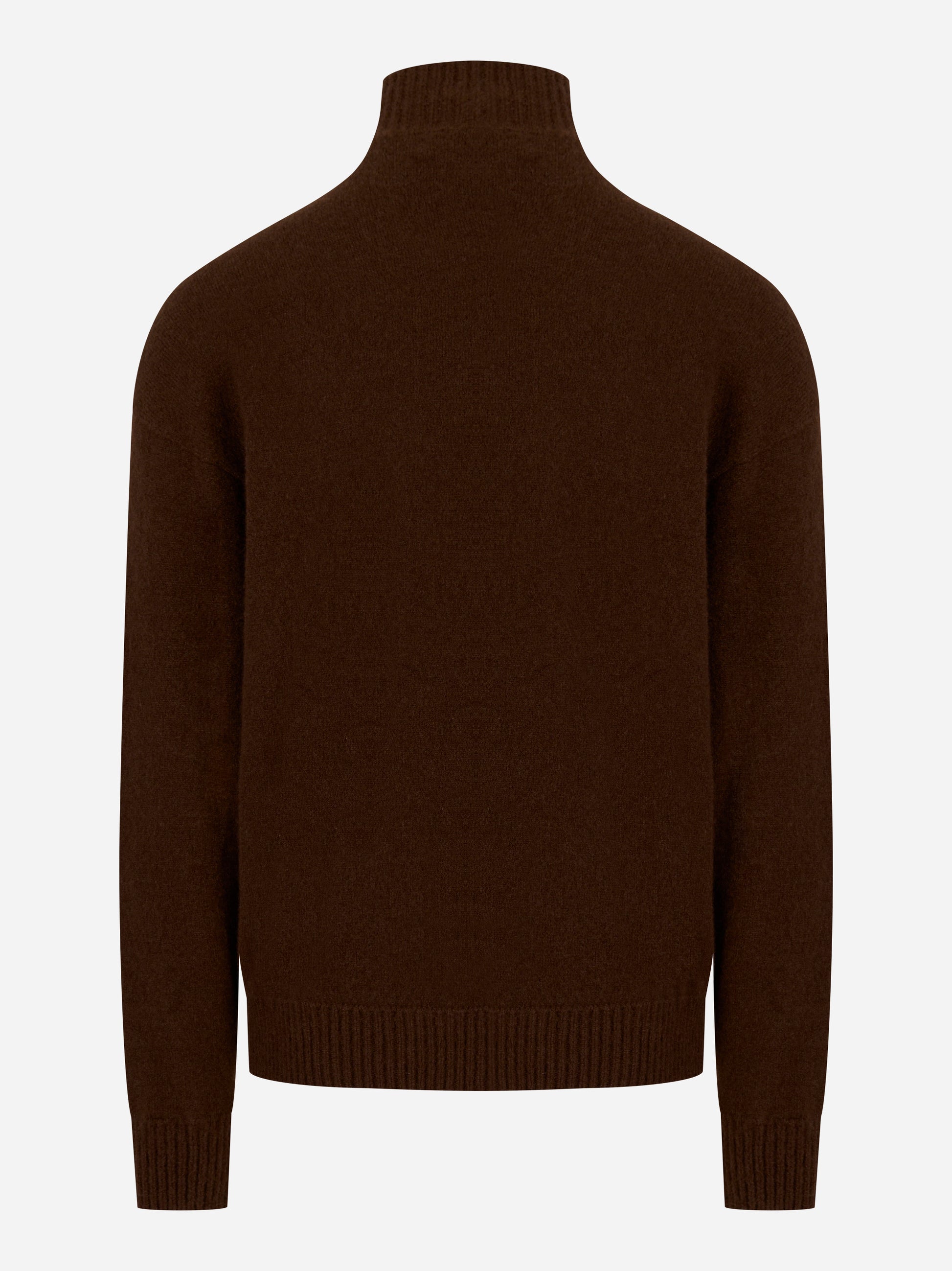 Maglia con collo a lupetto in cashmere e seta Marrone
