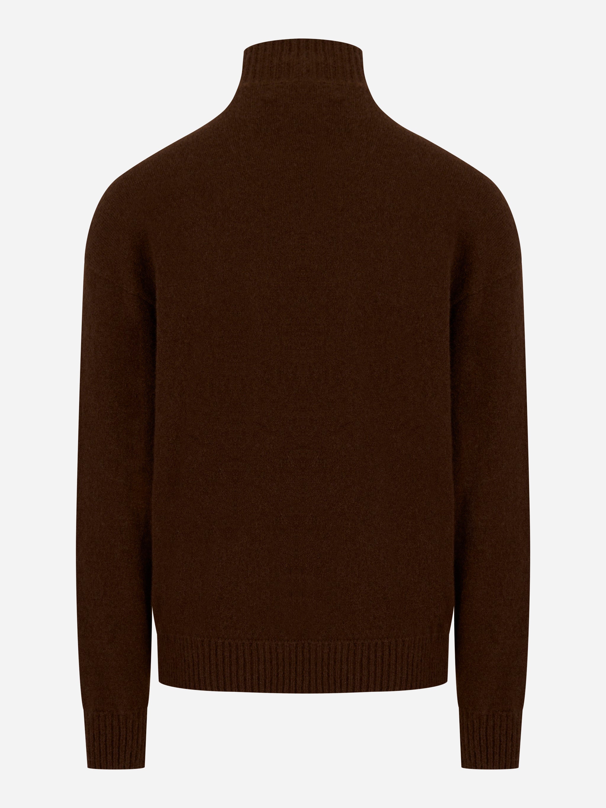 Maglia con collo a lupetto in cashmere e seta Marrone