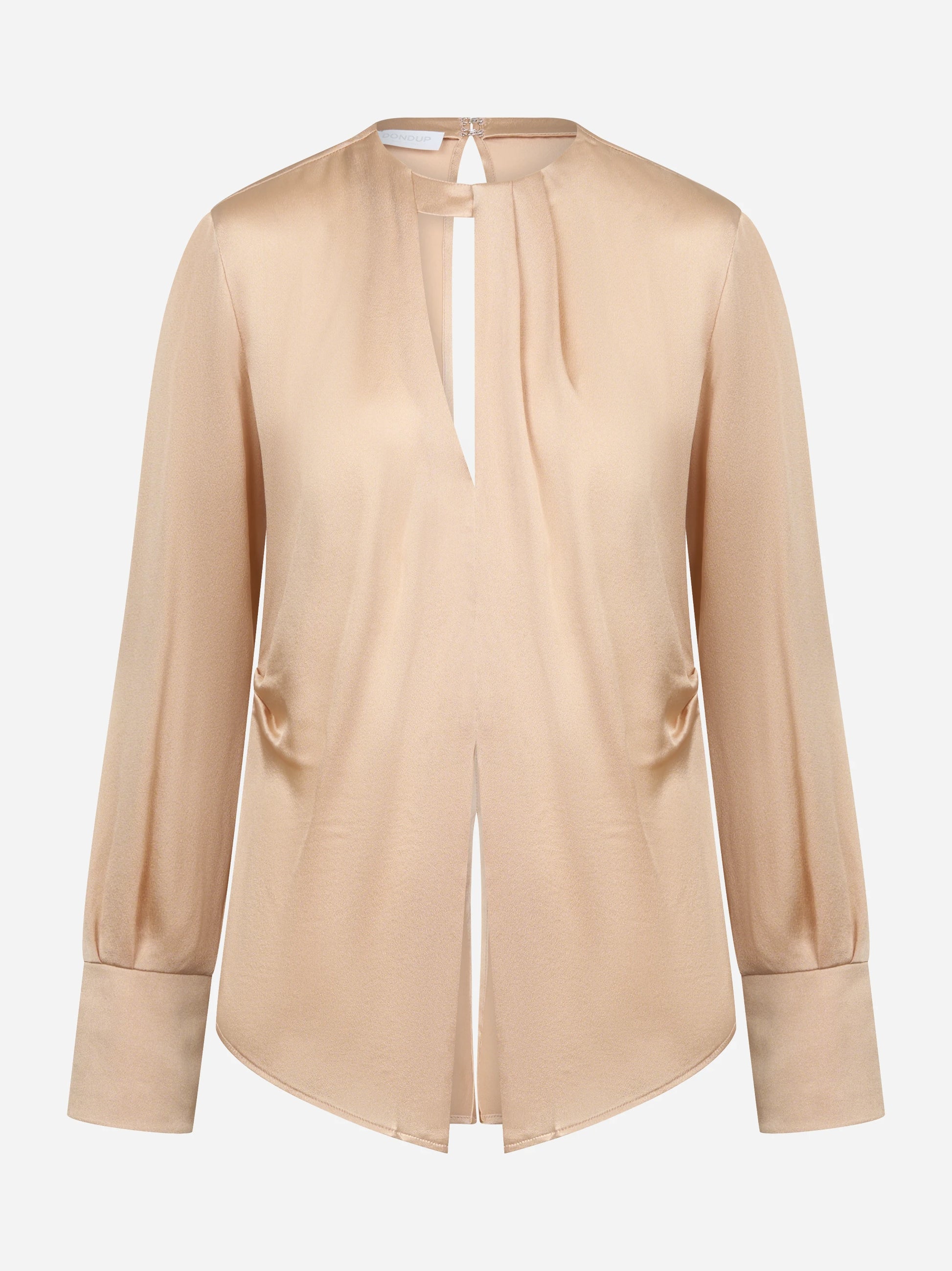 Camicia in misto seta beige