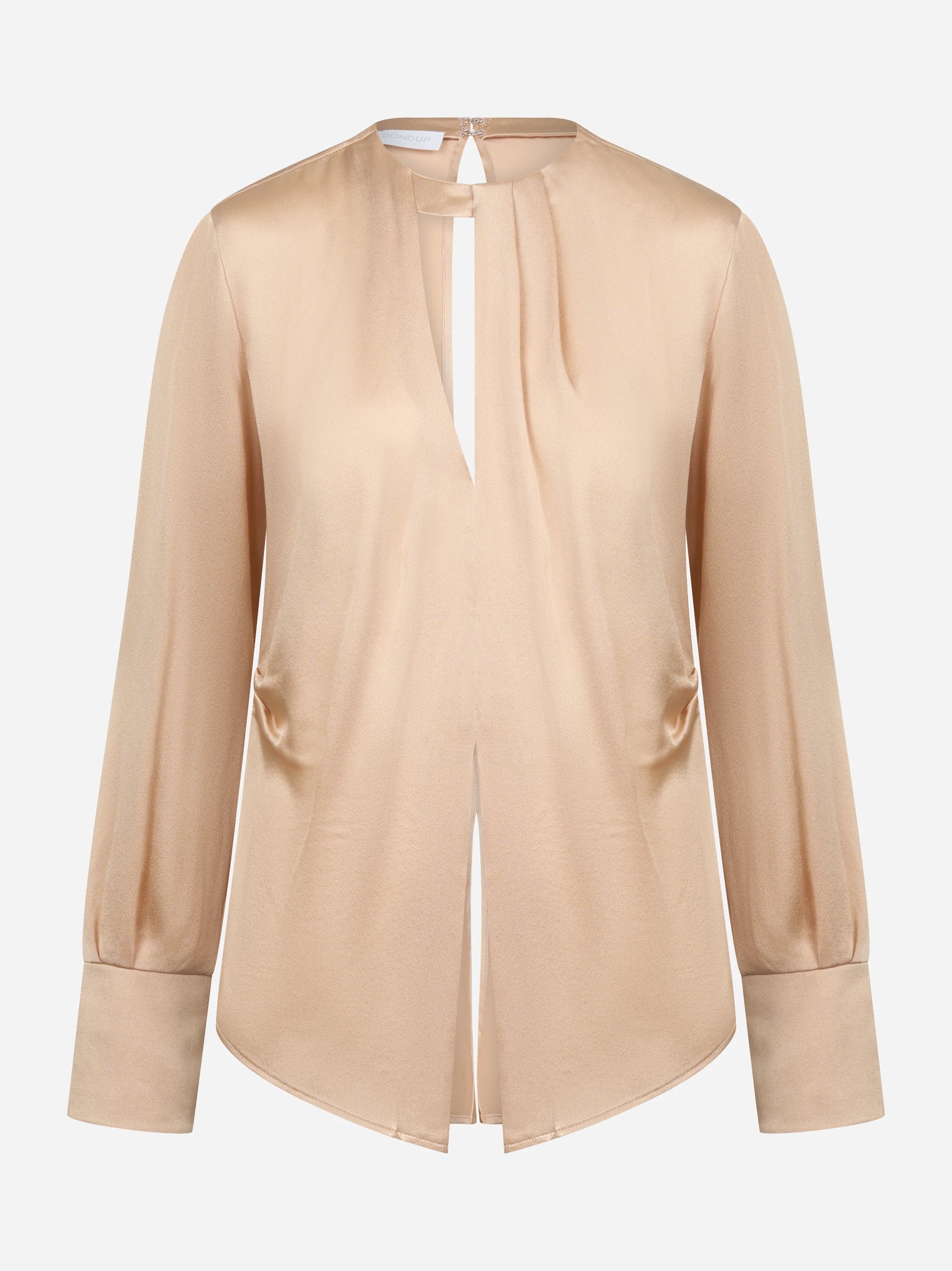 Camicia in misto seta beige