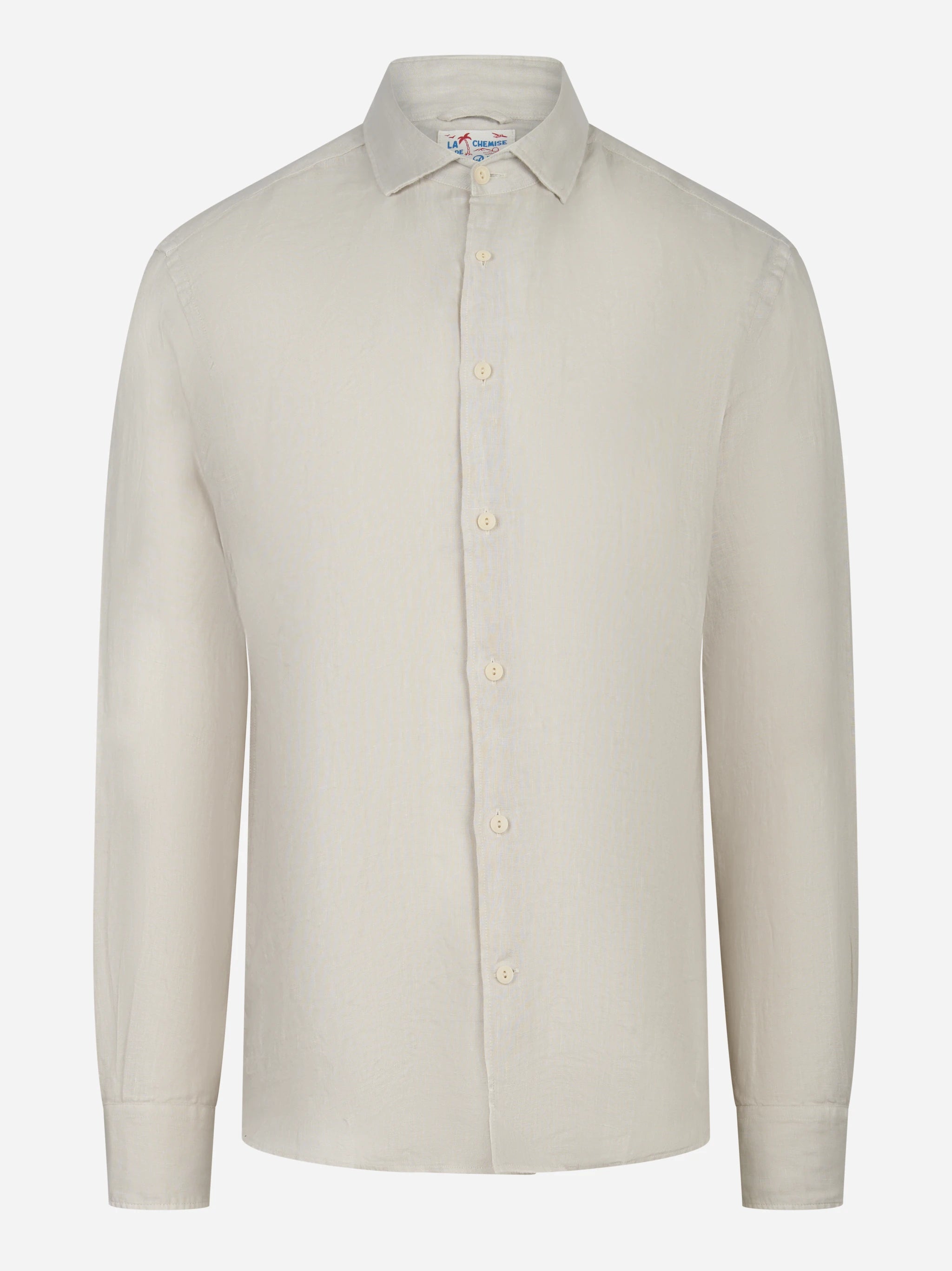 Camicia manica lunga Pamplona in lino beige