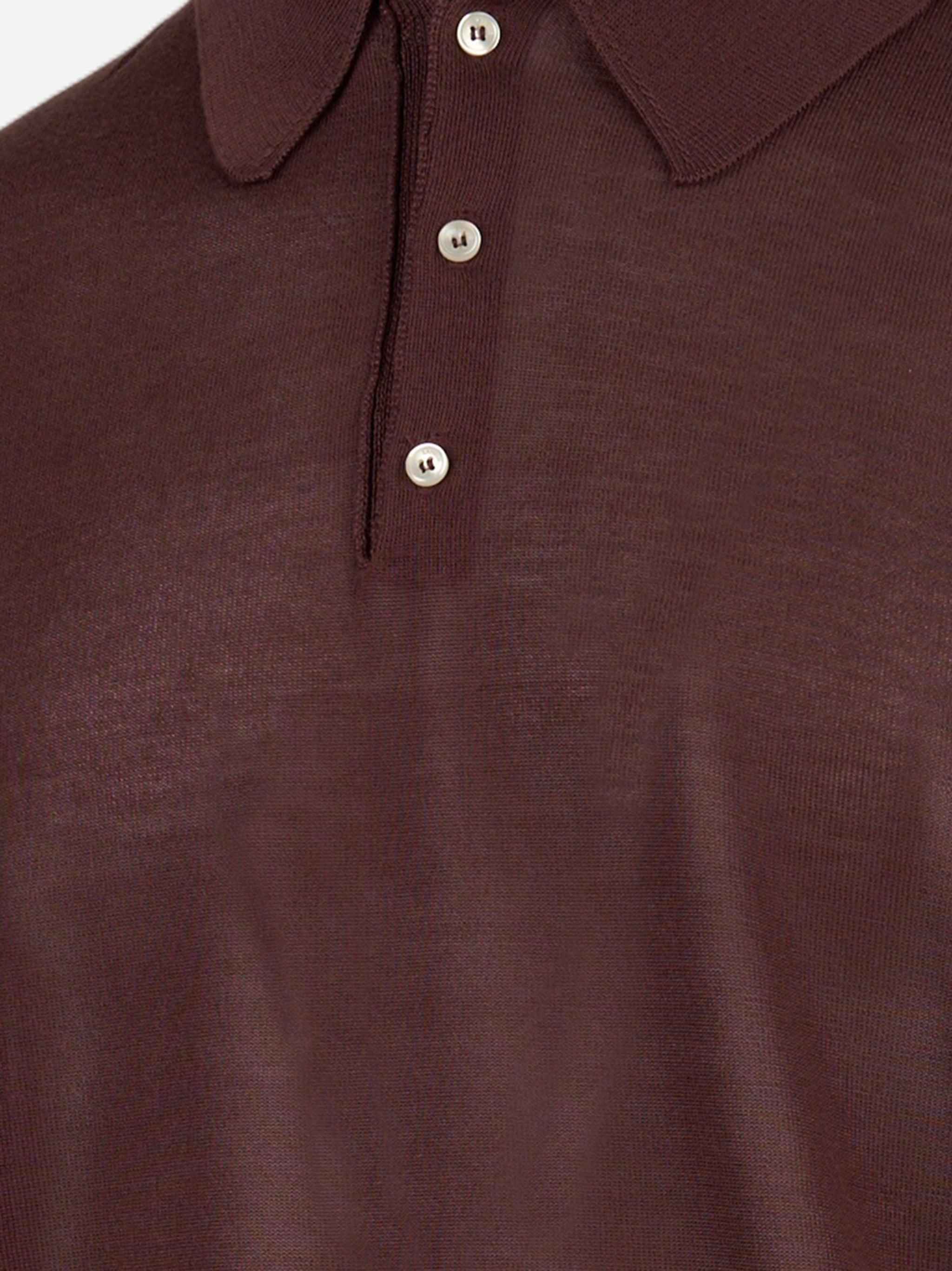 Polo manica corta in viscosa Marrone