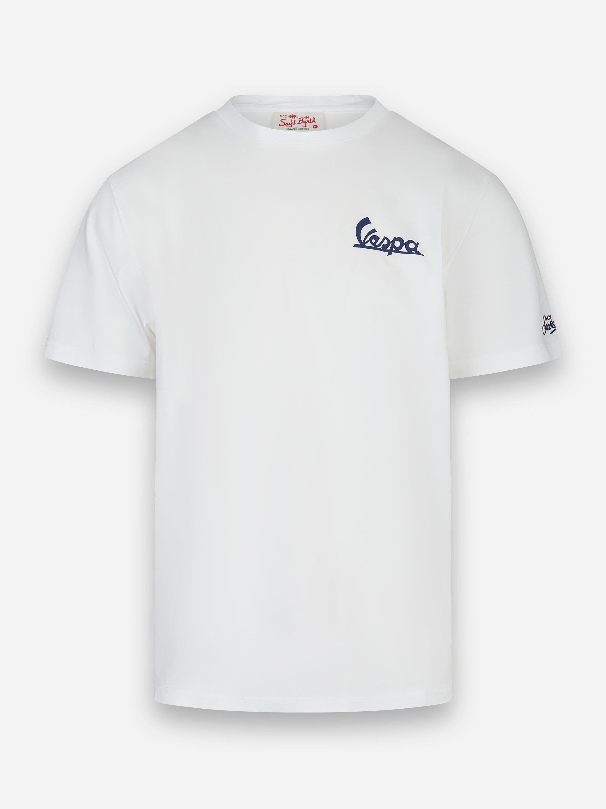 T-shirt girocollo con stampoa Vespa Bianco