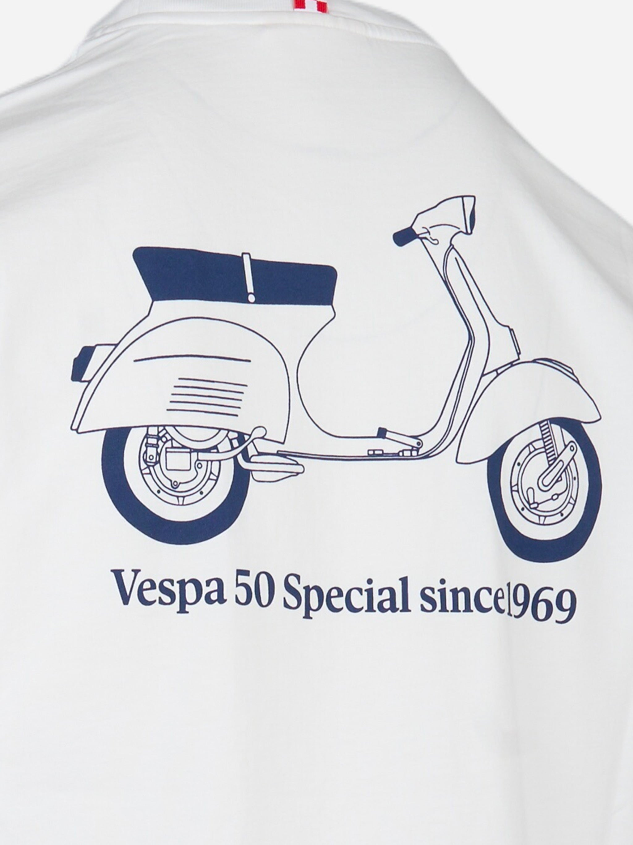 T-shirt girocollo con stampoa Vespa Bianco