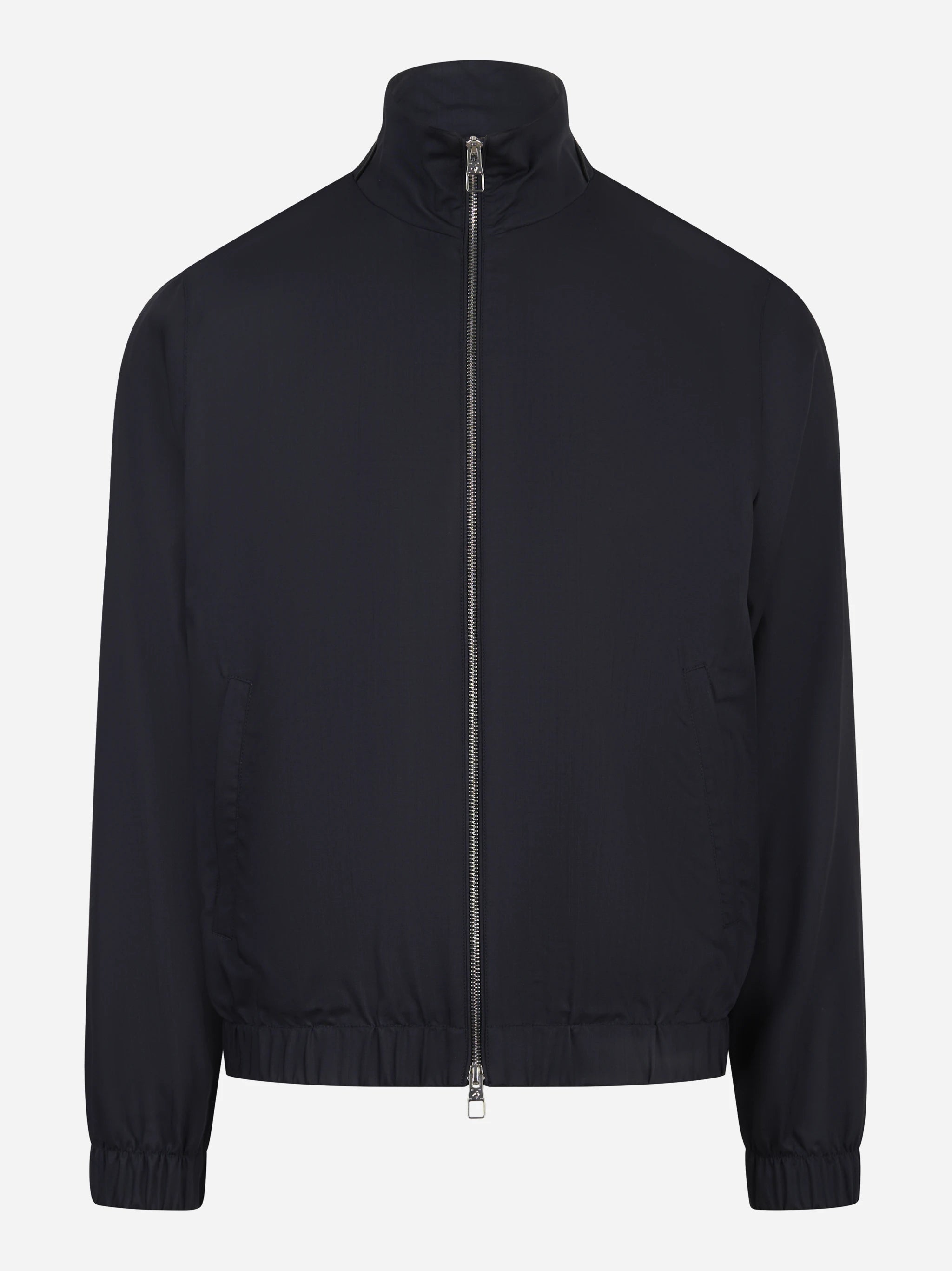 Bomber in pura lana vergine blu