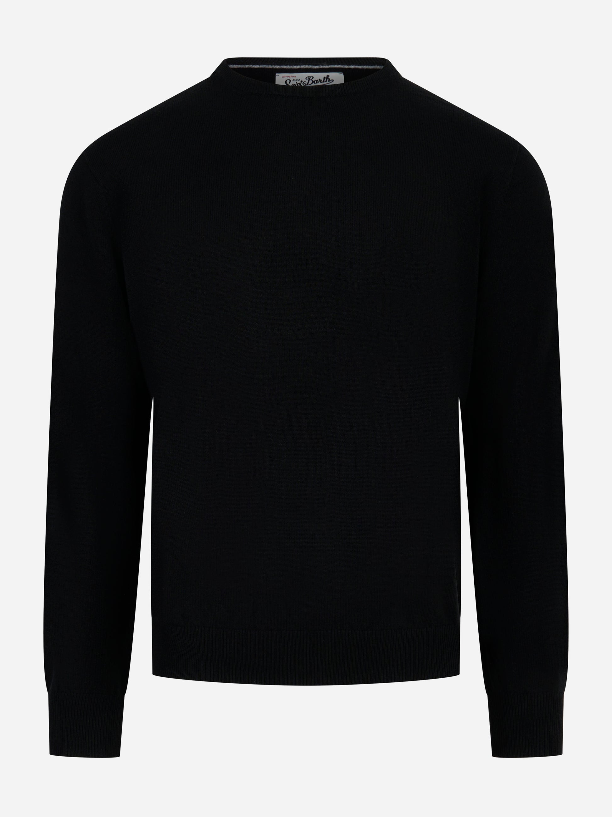 Maglia Regent in lana merinos e cashmere Nera