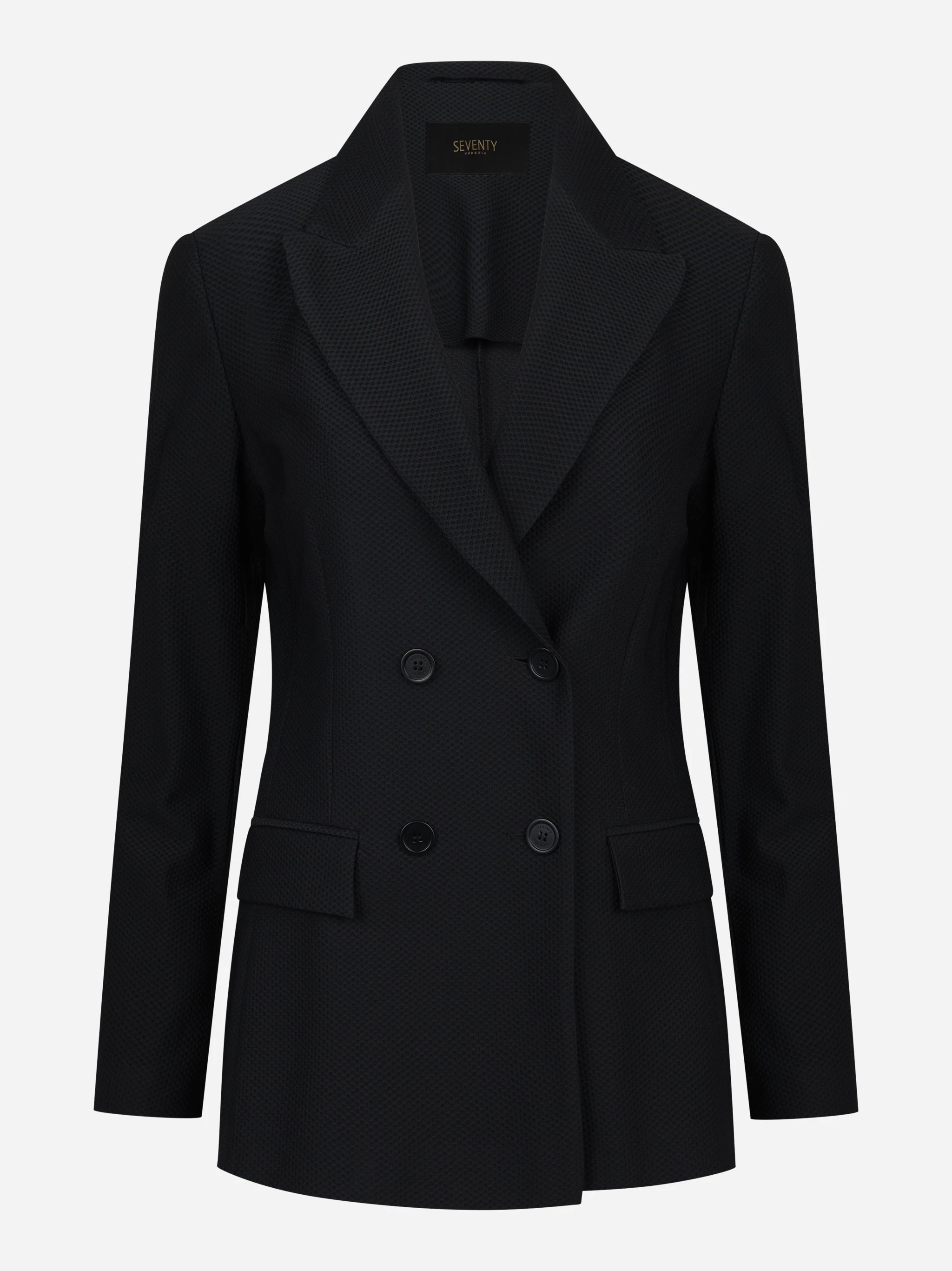 Blazer monopetto in jersey nero