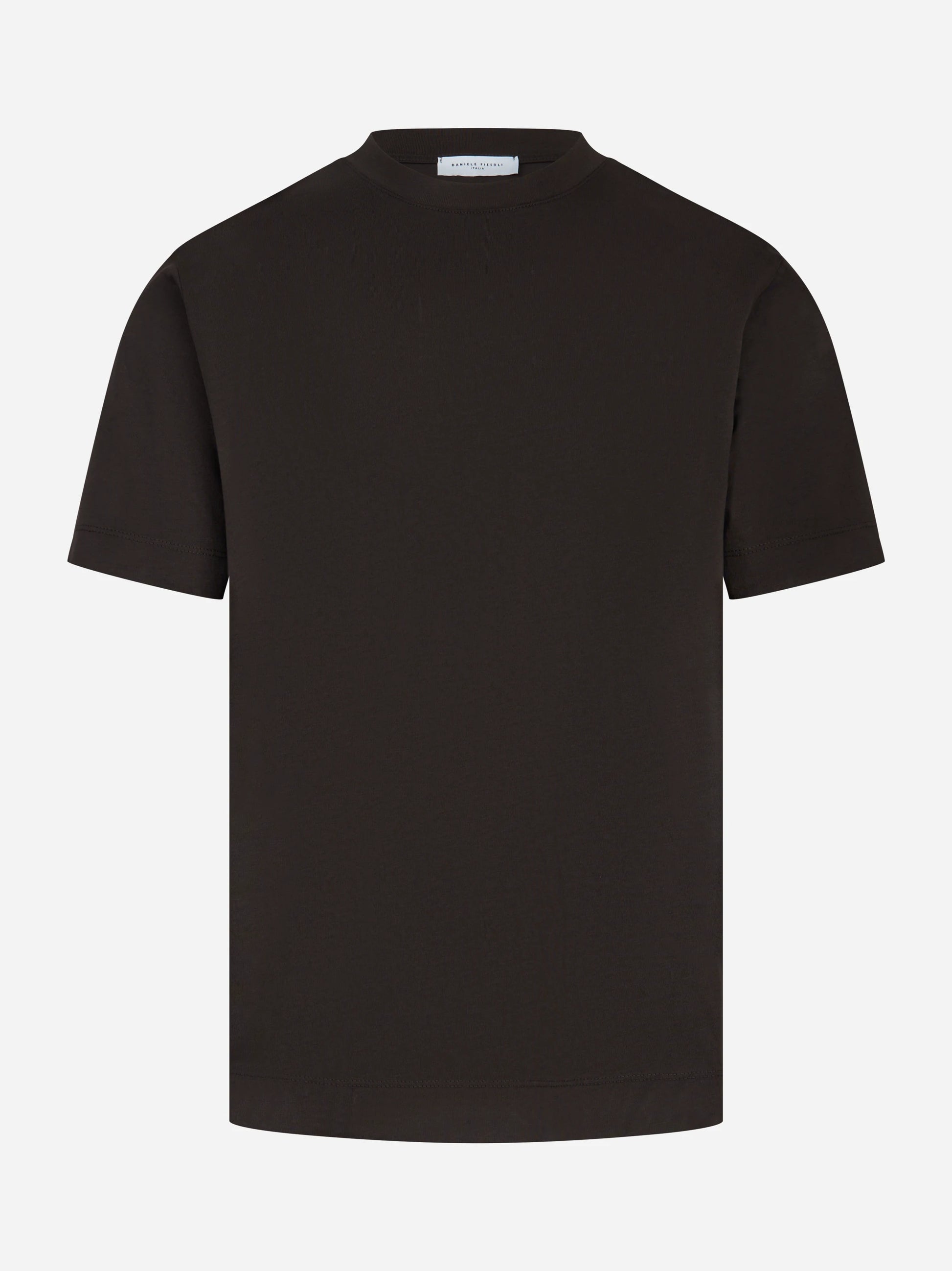 T-shirt slim in cotone marrone