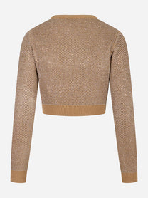Maglia tricot girocollo Beige