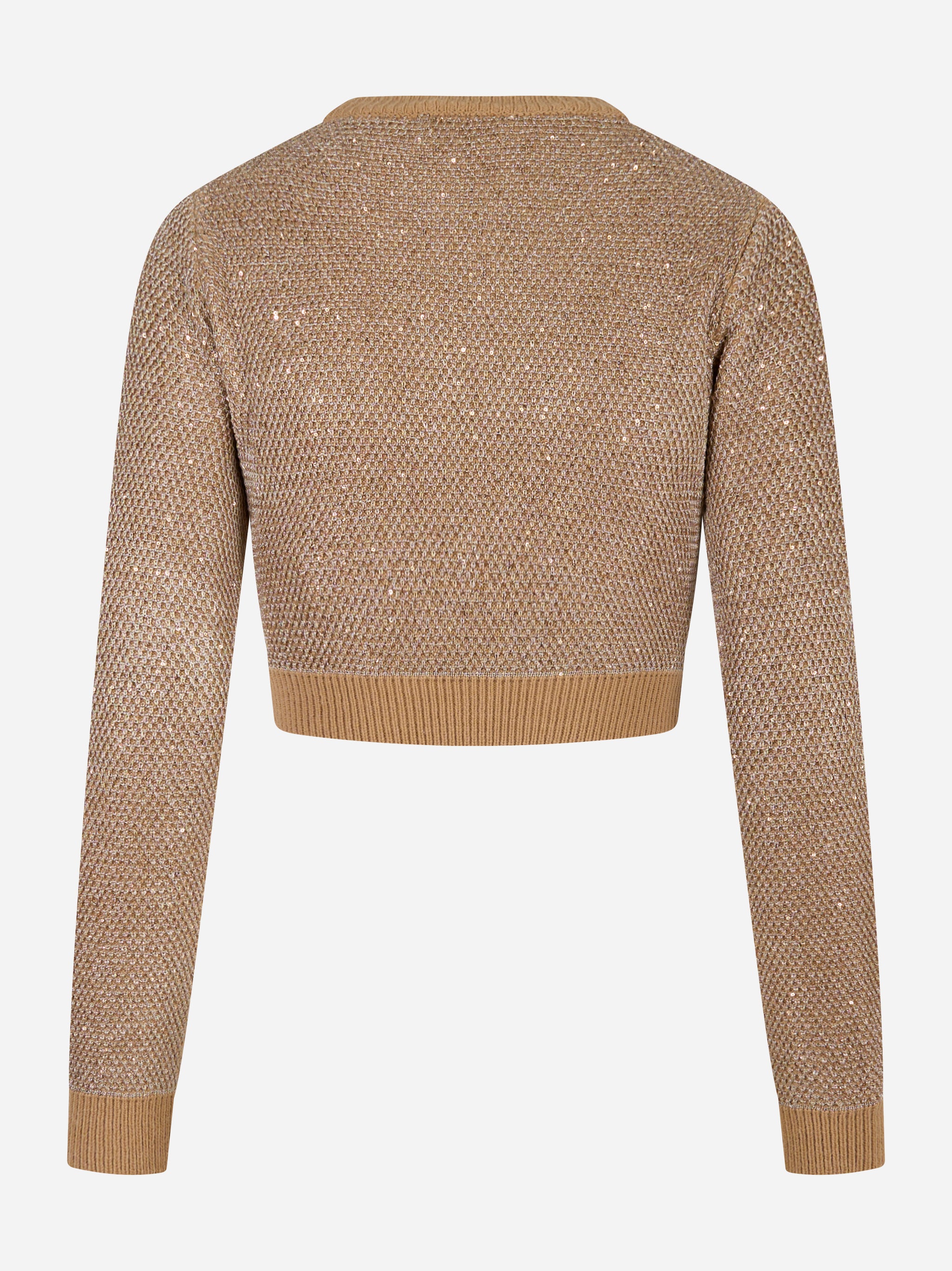 Maglia tricot girocollo Beige