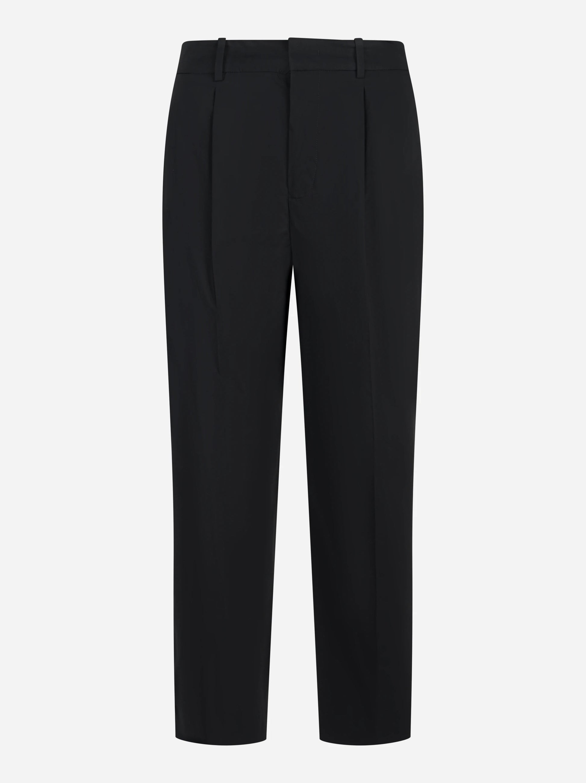 Pantalone Daisy con una pince in cotone stretch nero