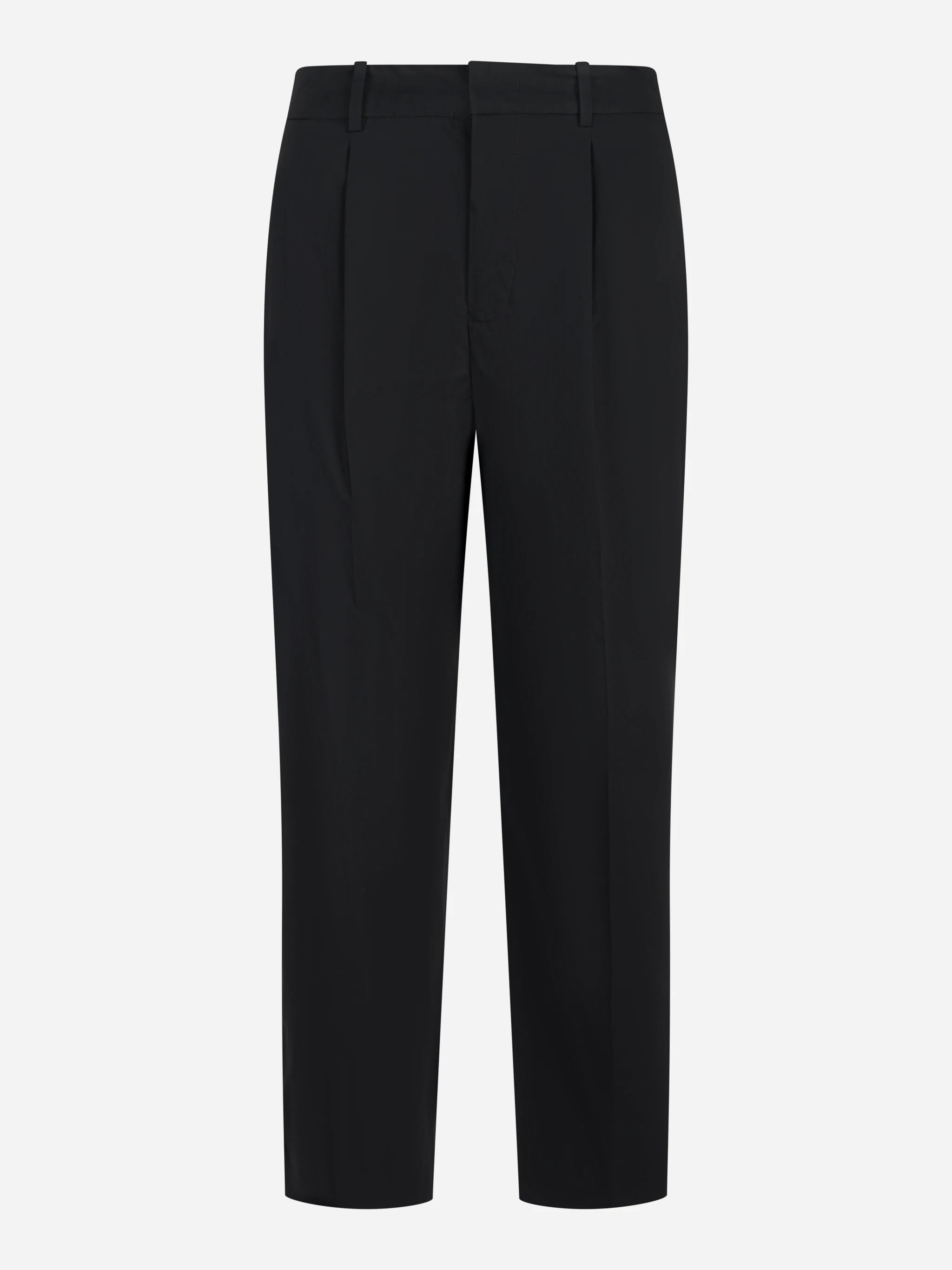 Pantalone Daisy con una pince in cotone stretch nero