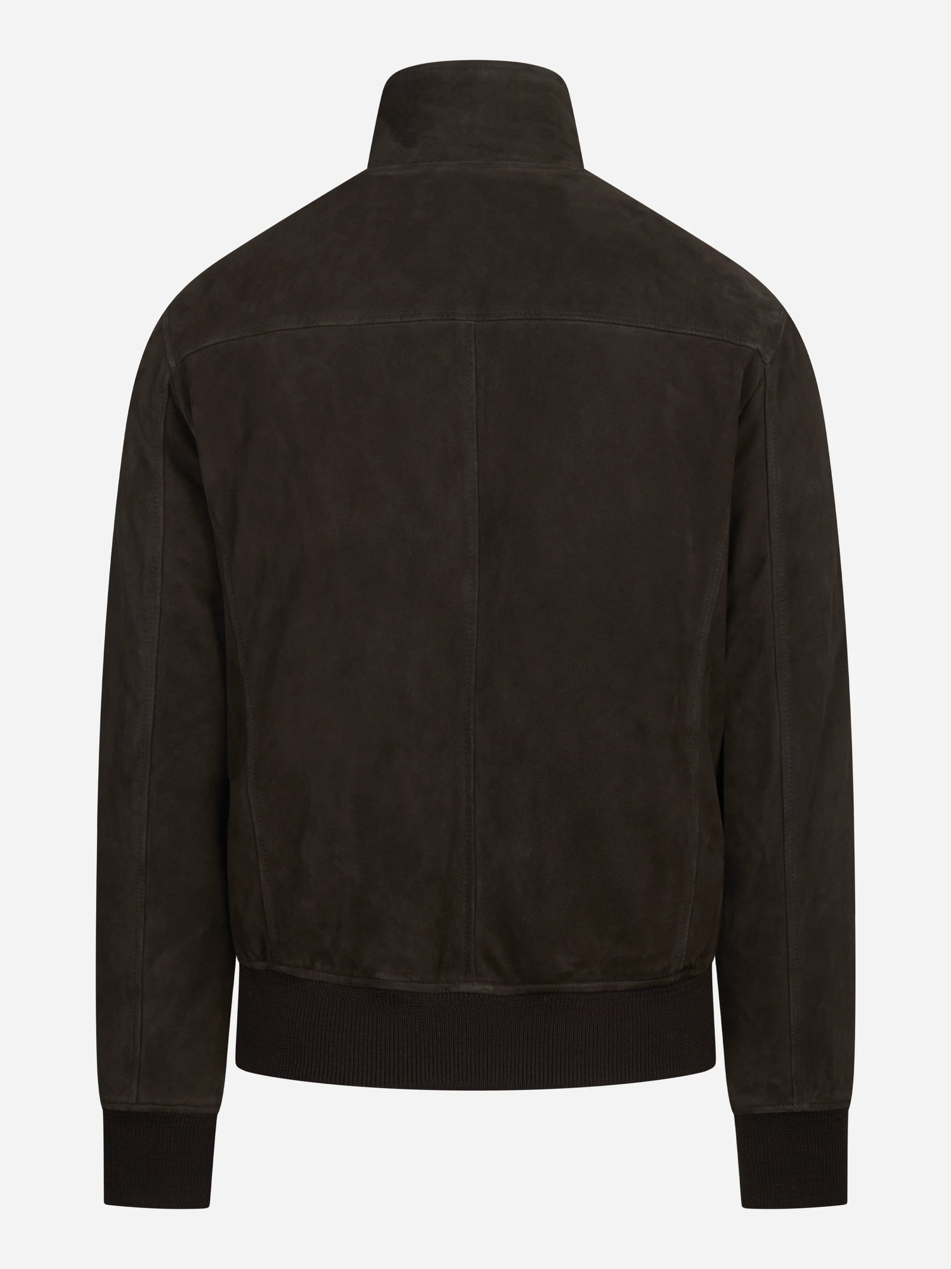 Bomber in pelle scamosciata marrone