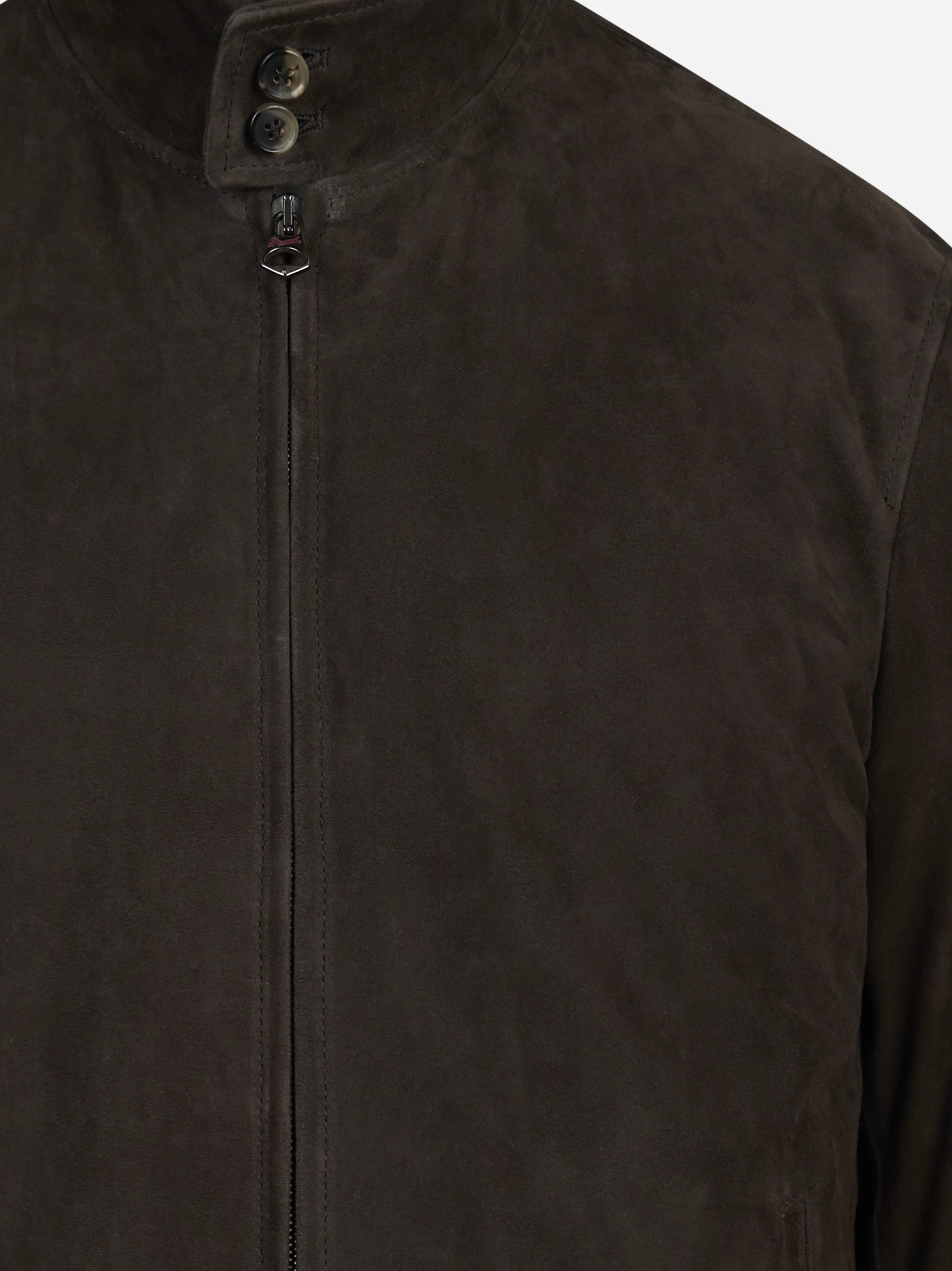 Bomber in pelle scamosciata marrone