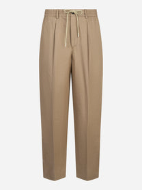 Pantalone work loose fit in cotione beige