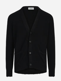 Cardigan boxy in cotone nero