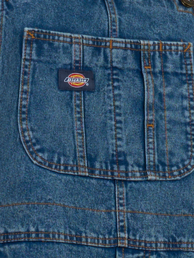 Dickies bib long overlall rinsed Blu