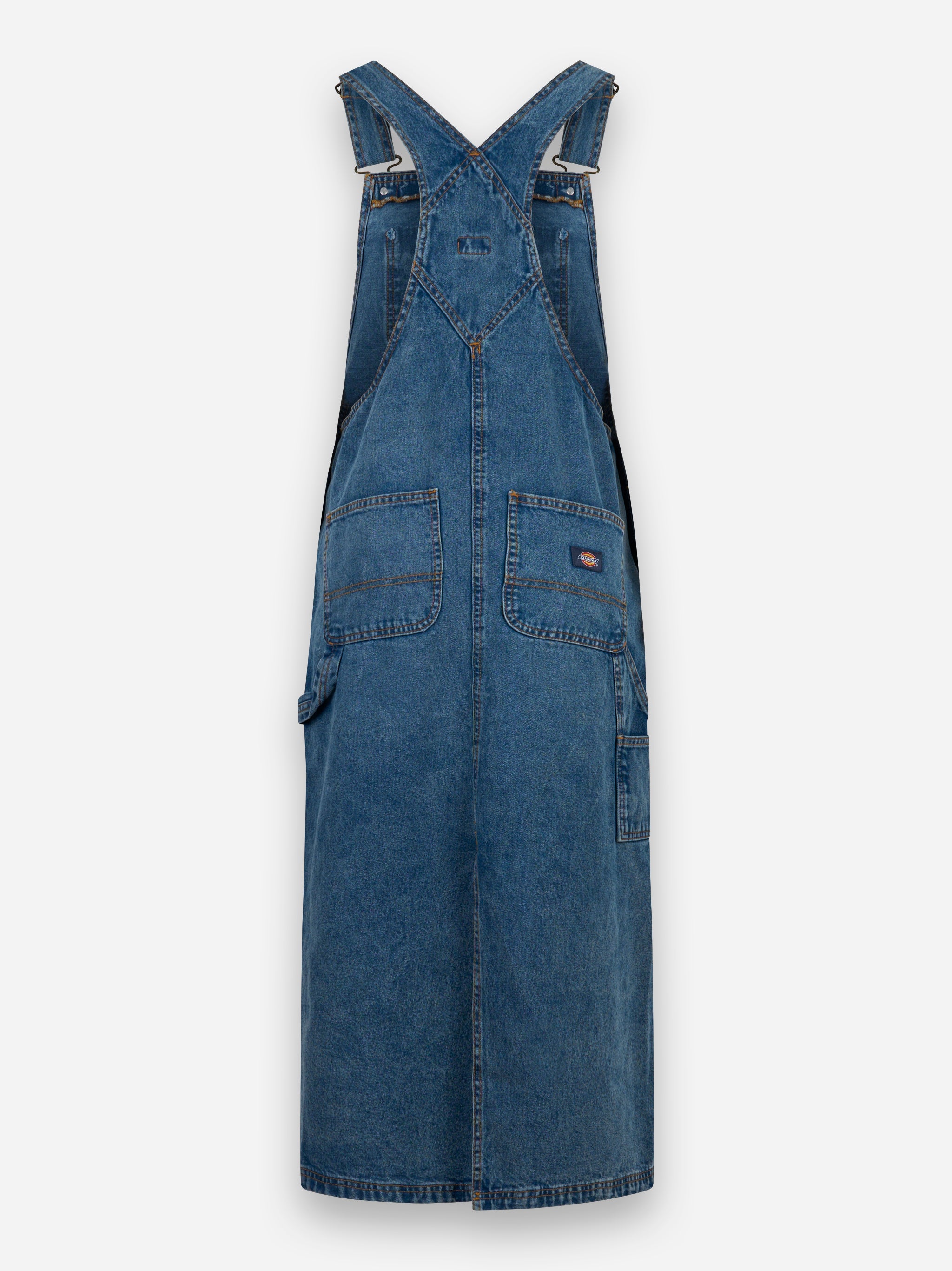 Dickies bib long overlall rinsed Blu
