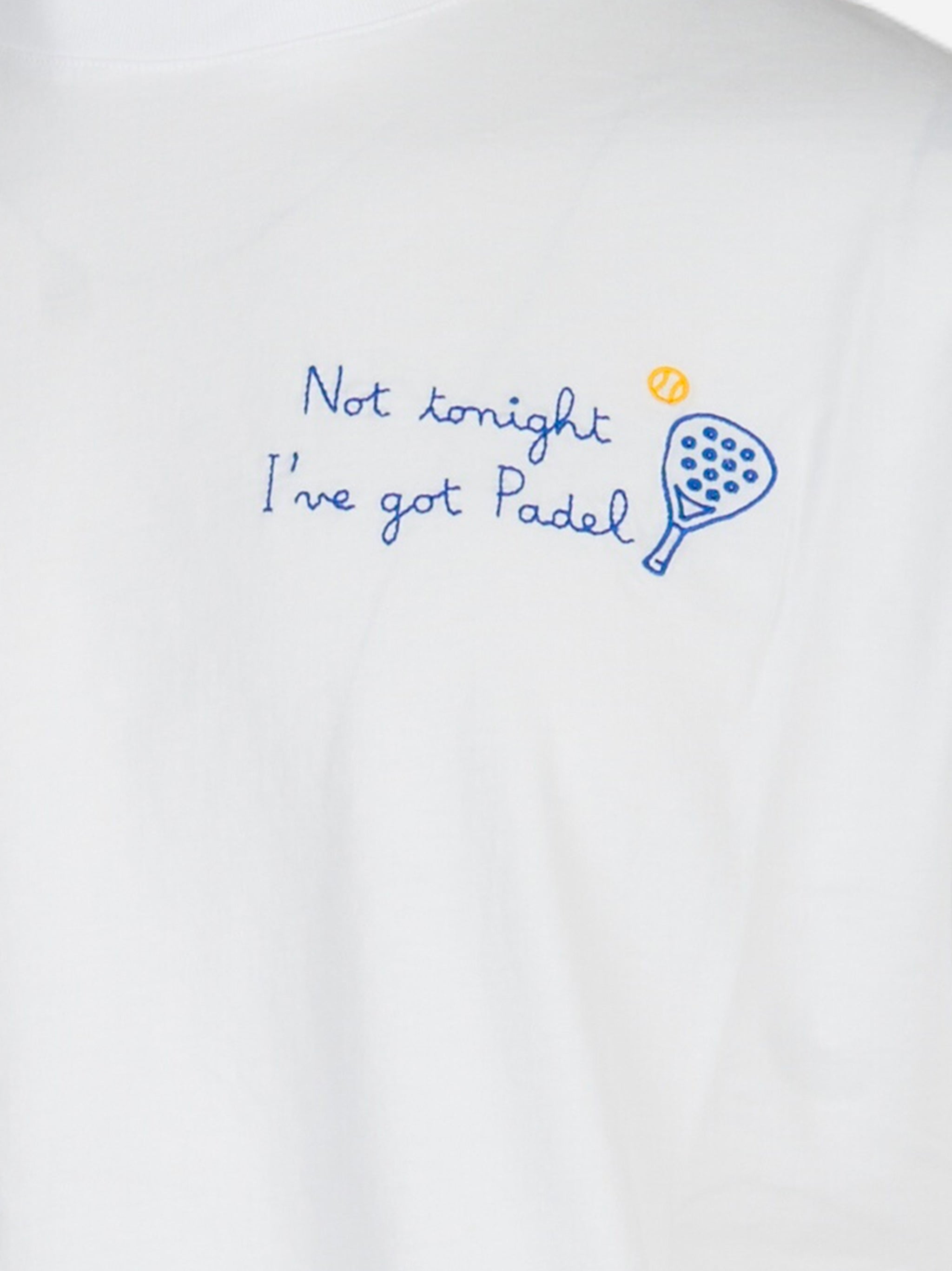 T-shirt manica corta con ricamo Not tonight Bianco