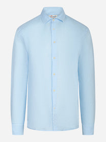 Camicia manica lunga Pamplona in lino celeste