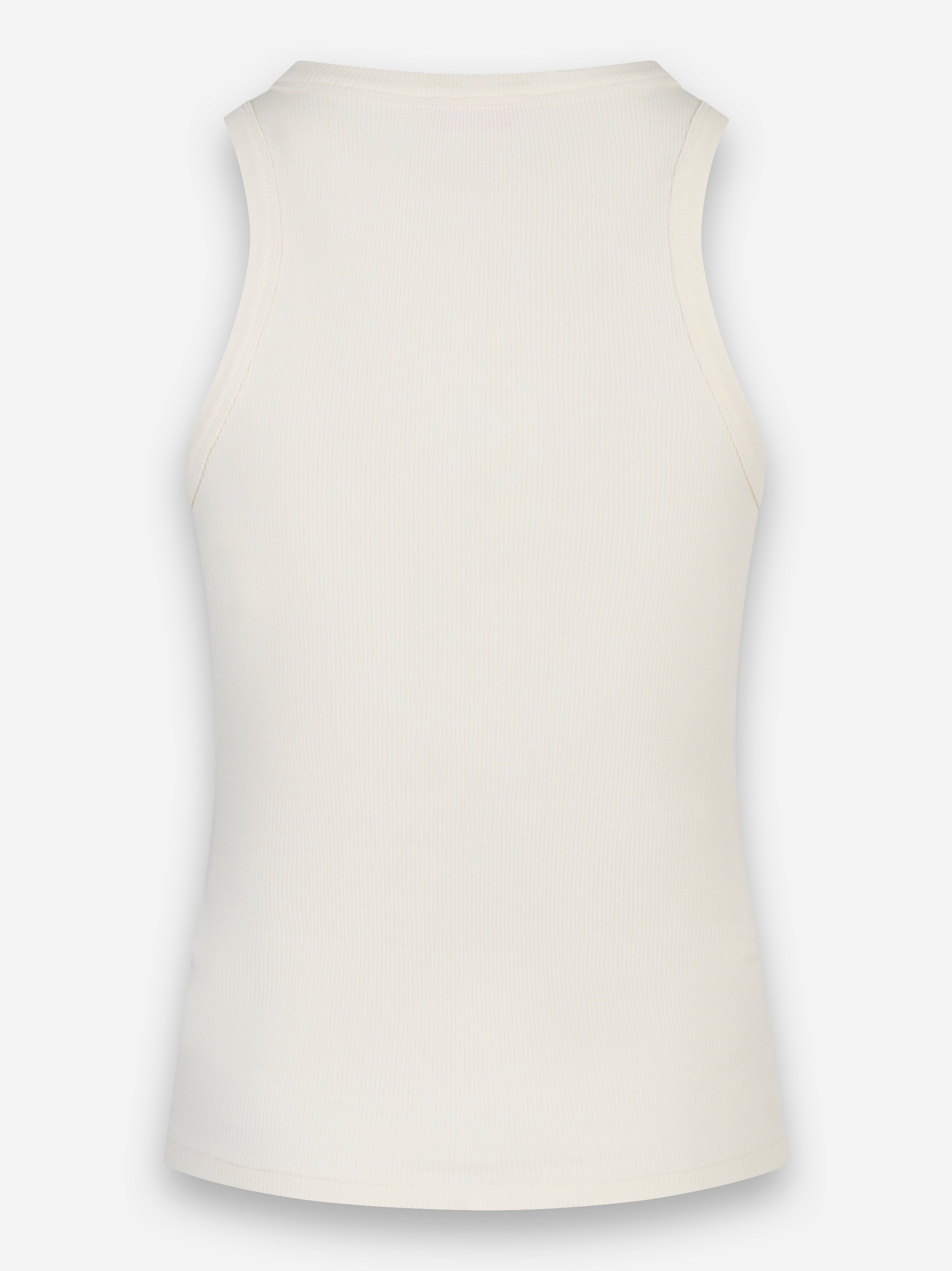 Tank top Ada a costine Bianco