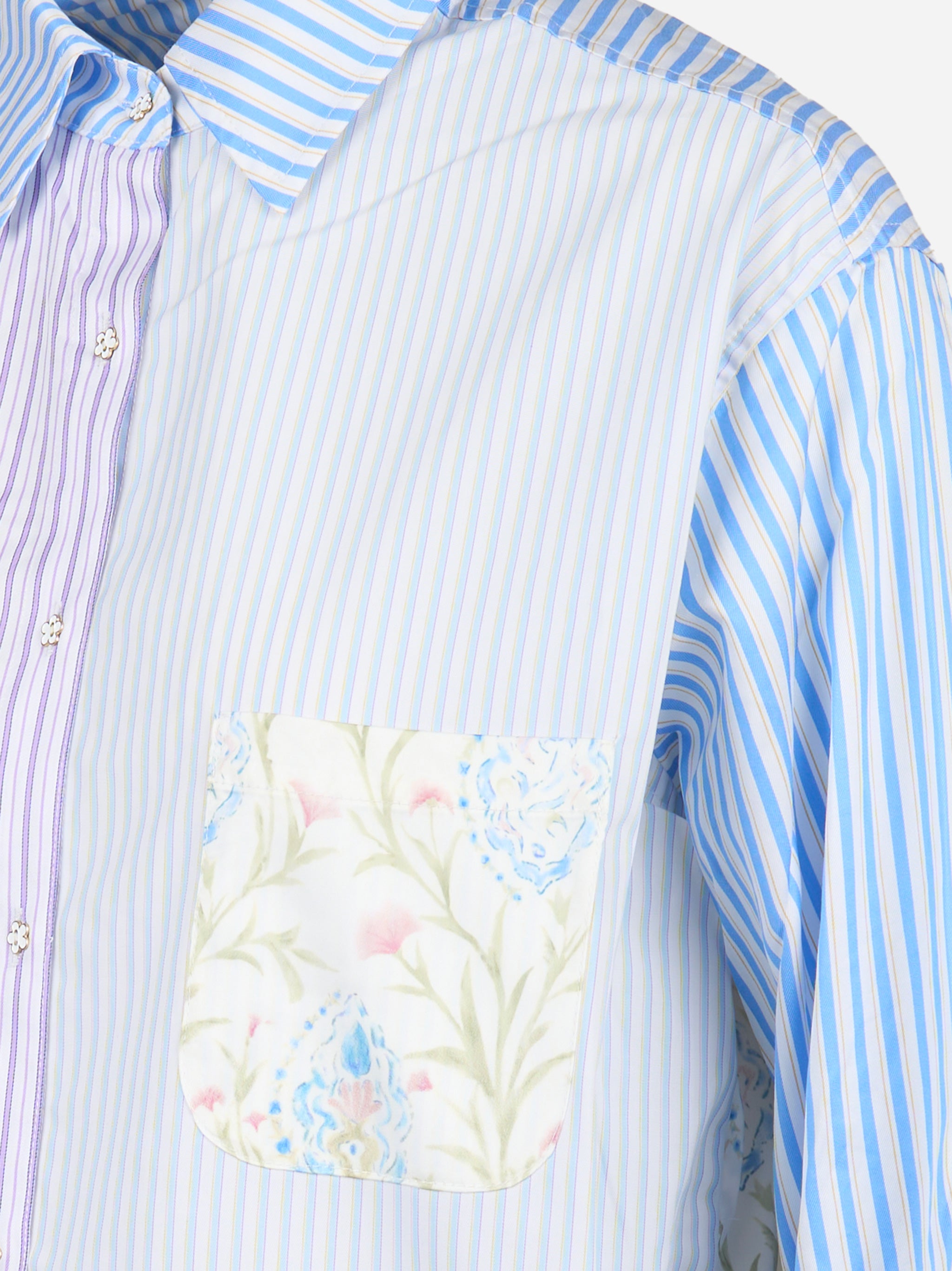 Camicia manica lunga patchwork Viola