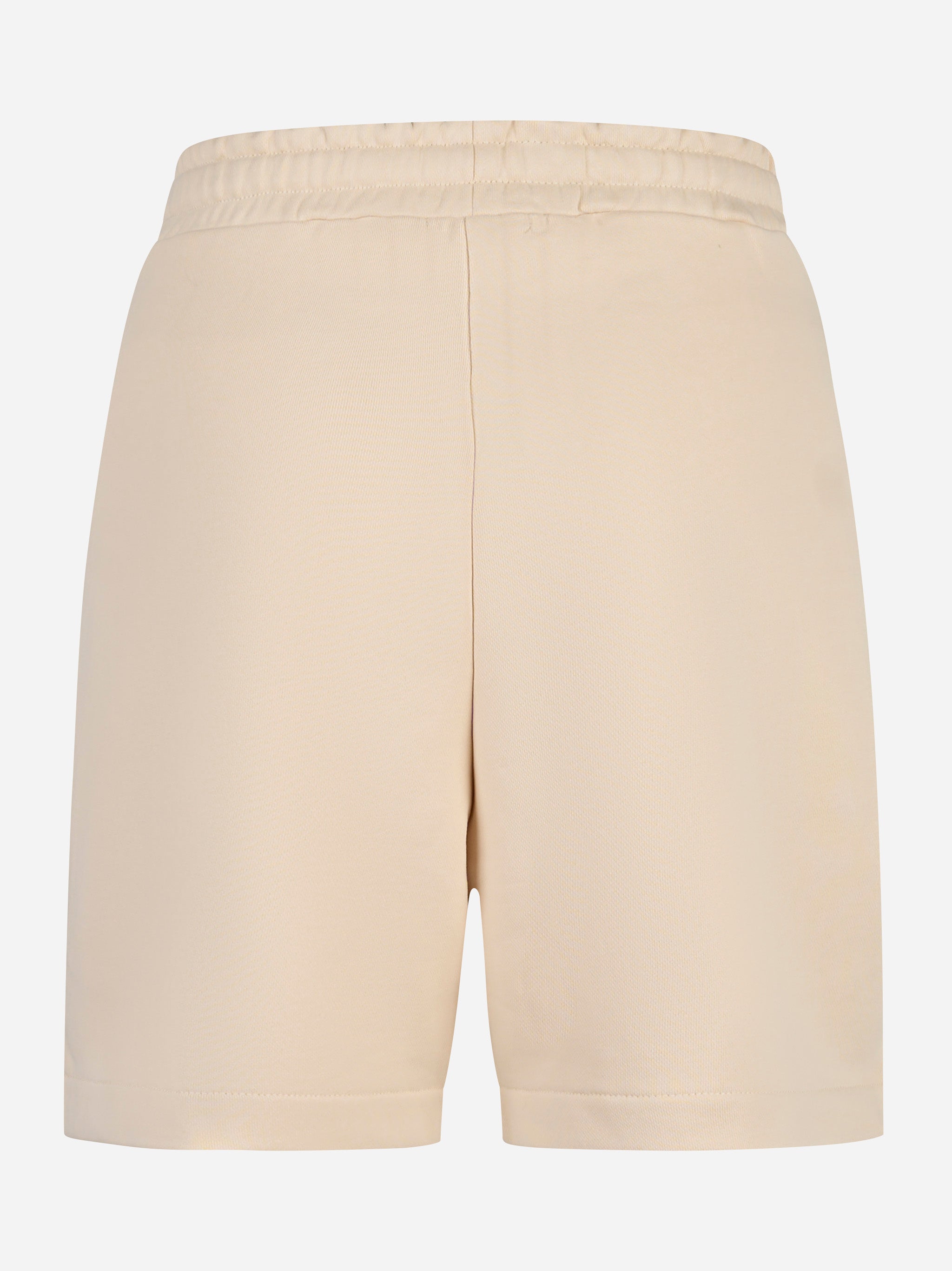 Shorts in jersey con stampa logo Beige
