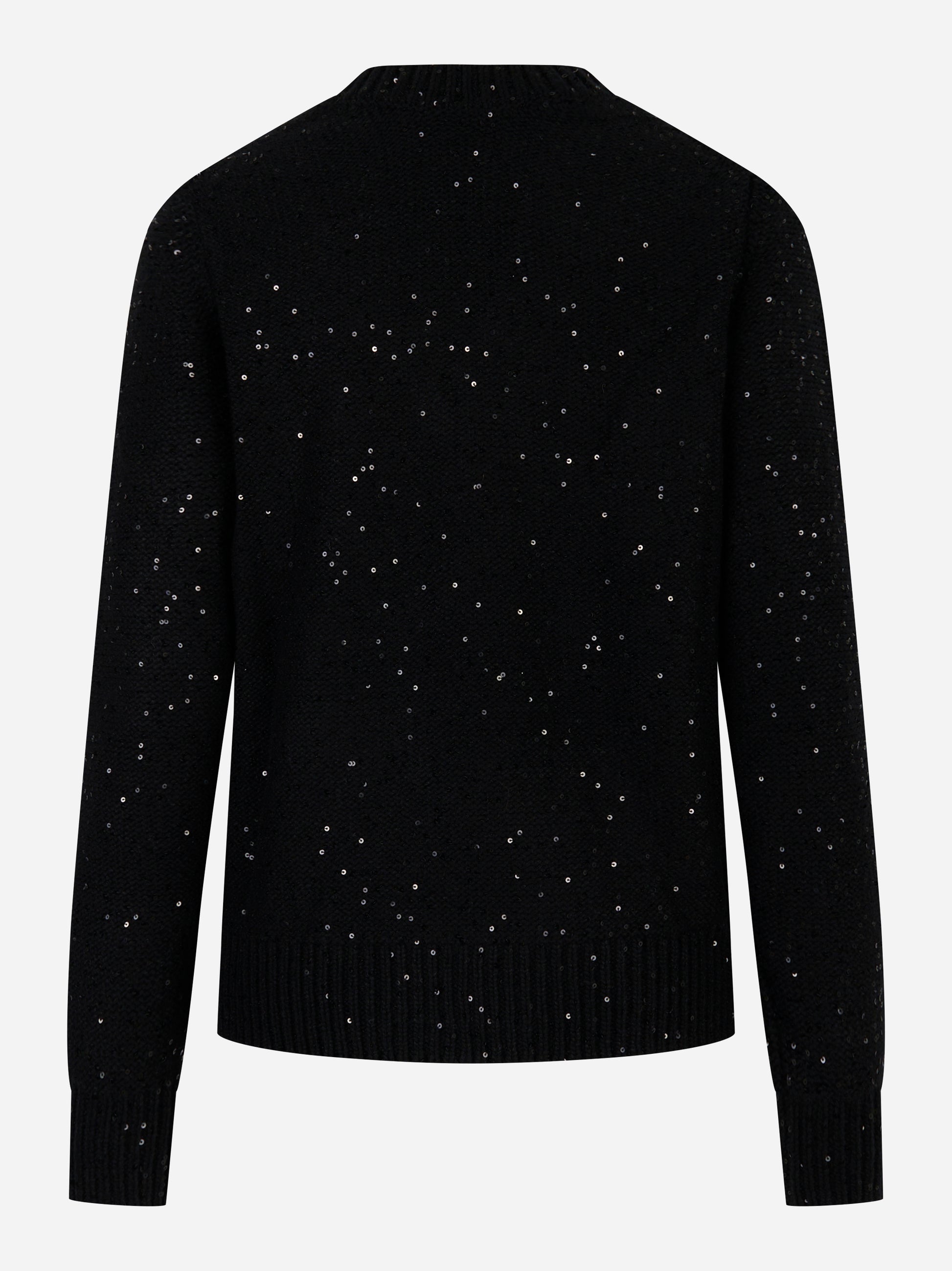 Maglia Elara scollo a v con paillettes Nero