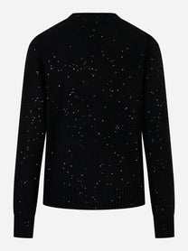 Maglia Elara scollo a v con paillettes Nero