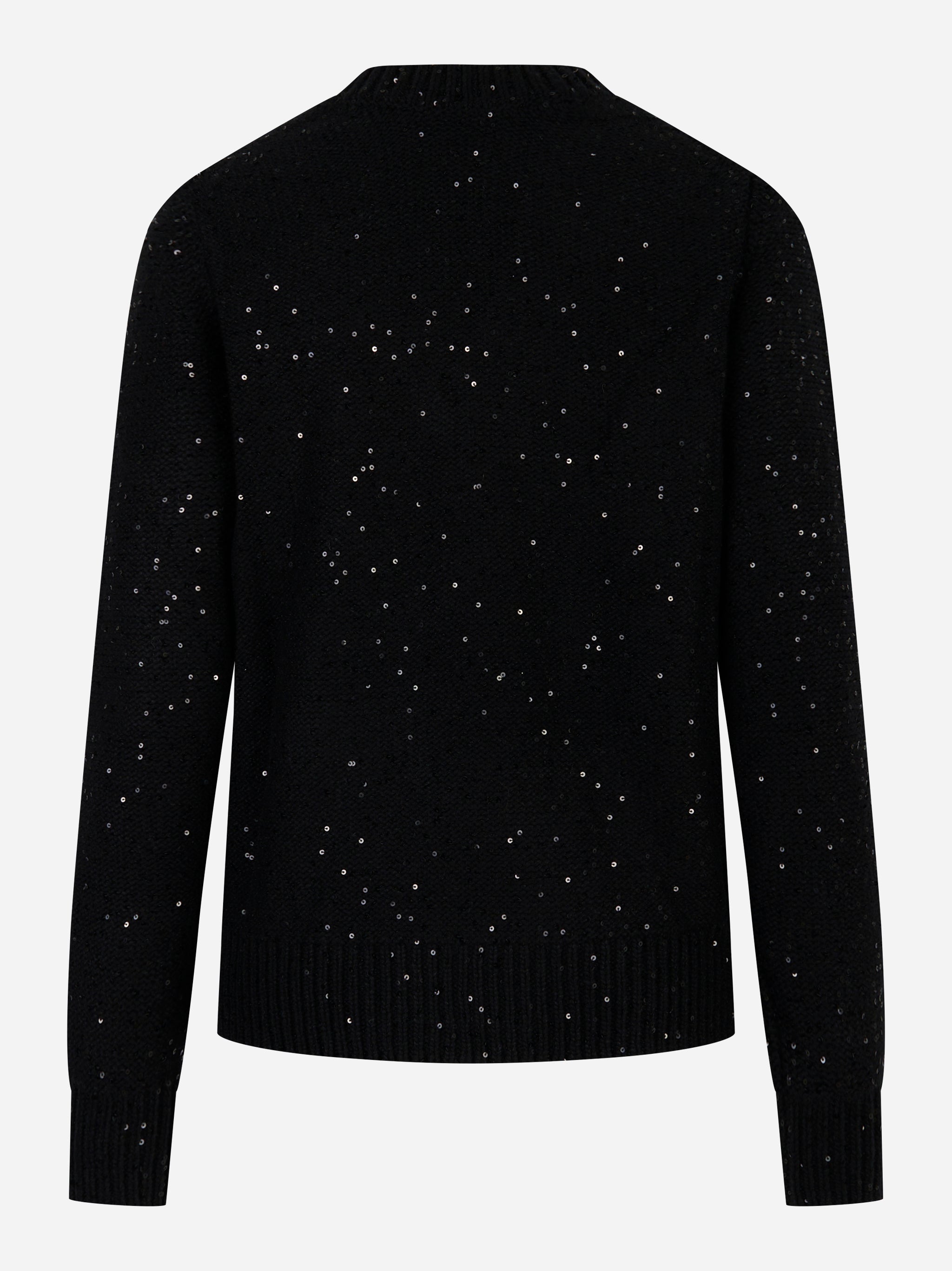 Maglia Elara scollo a v con paillettes Nero