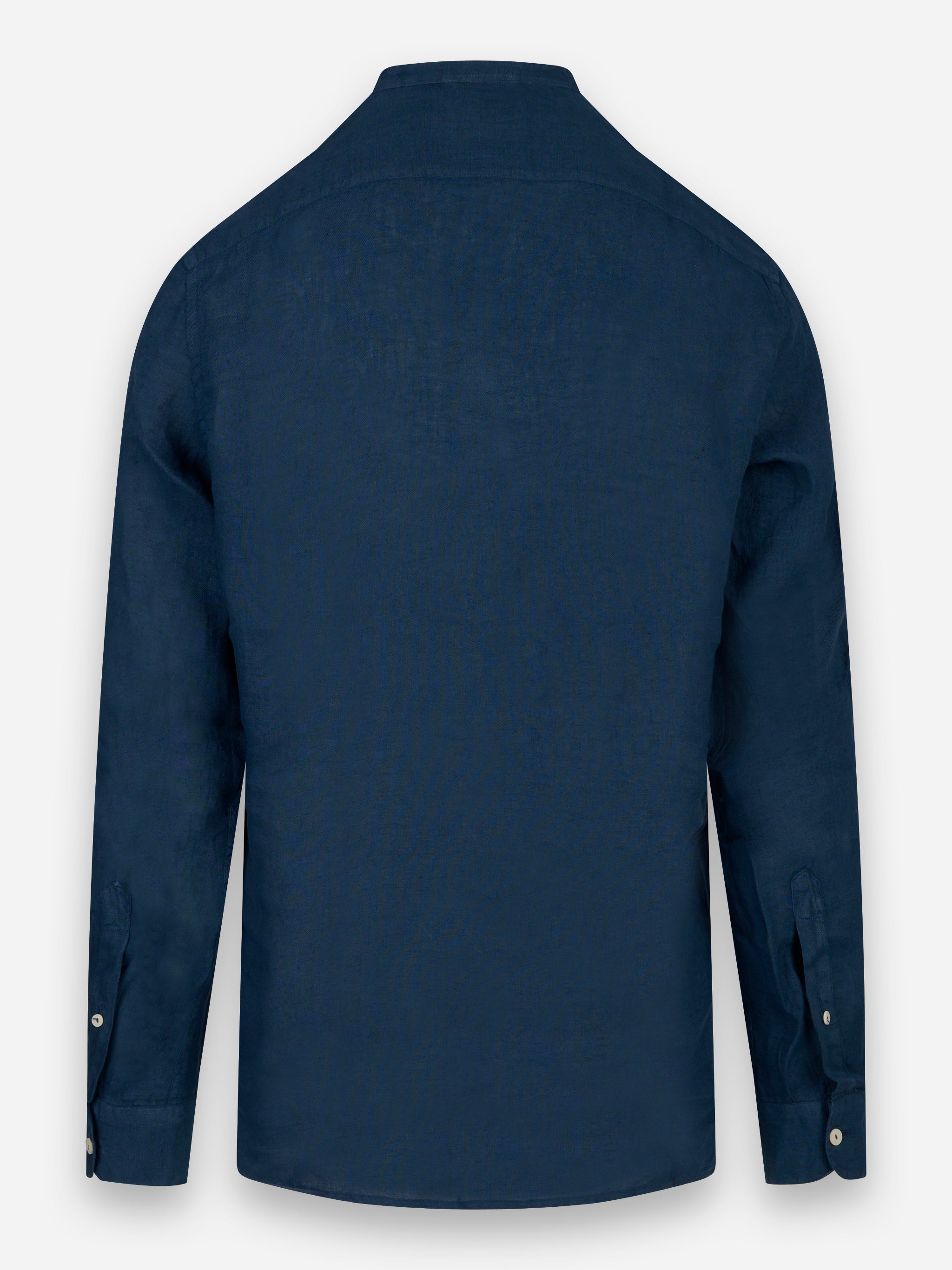 Camicia Naxos con collo coreano in lino Blu