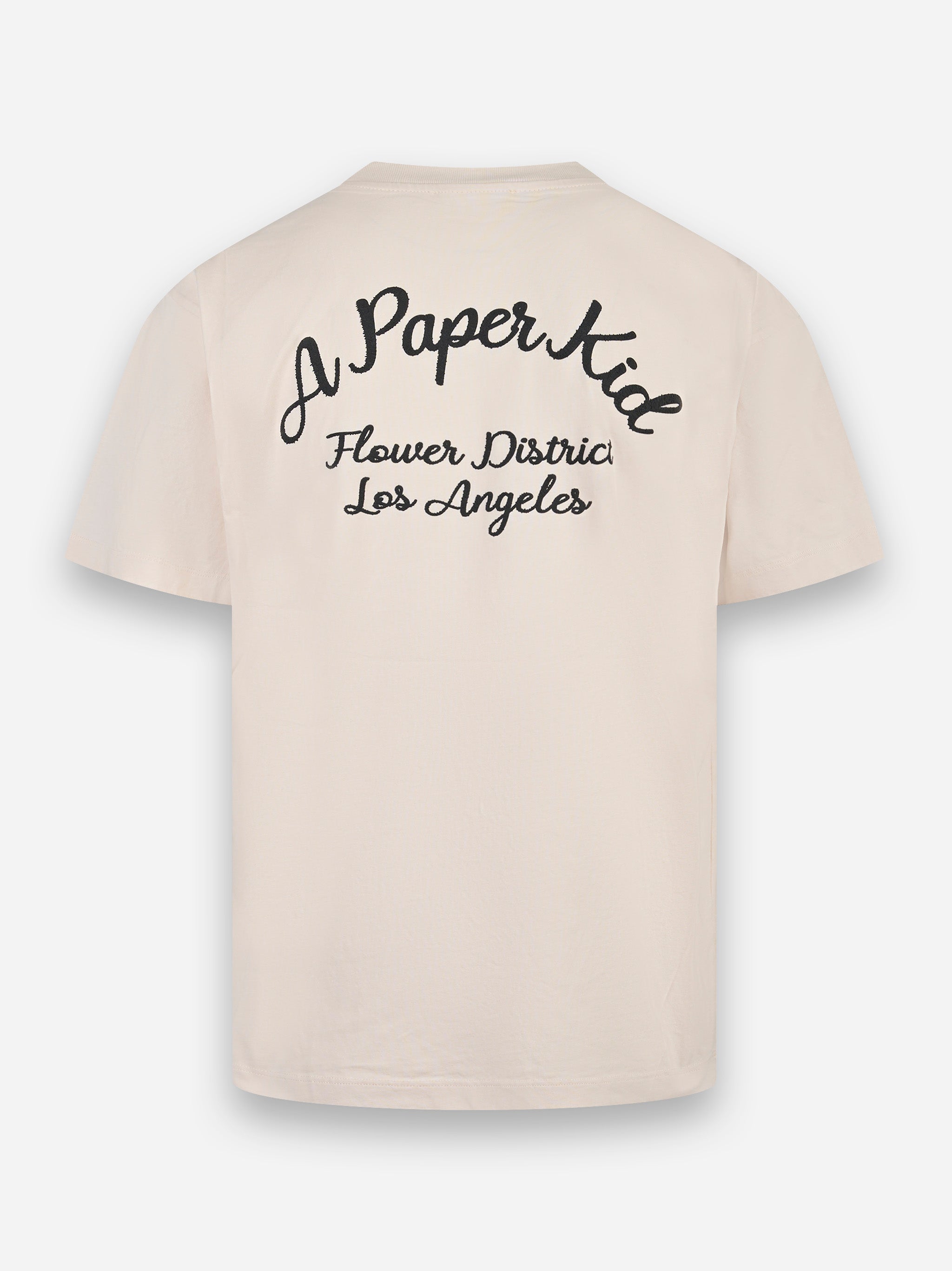 T-shirt manica corta con stampa logo Beige
