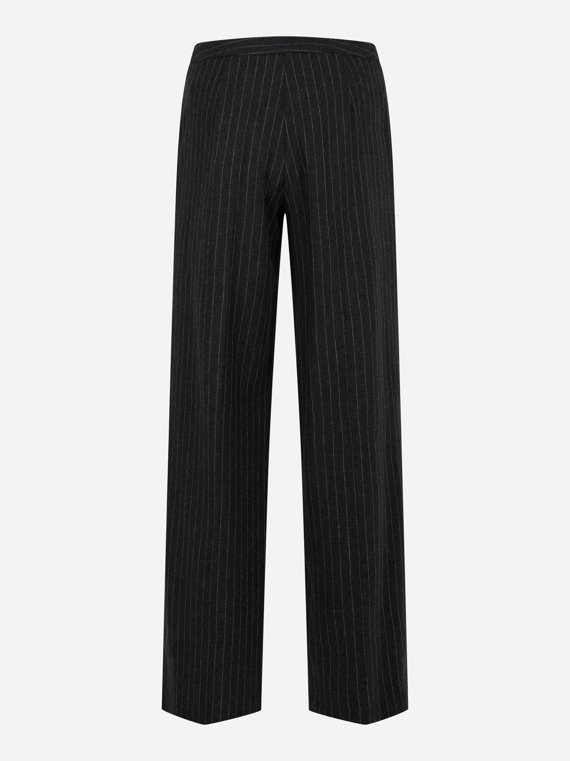 Pantalone dritto in lana gessata stretch Grigio Grigio