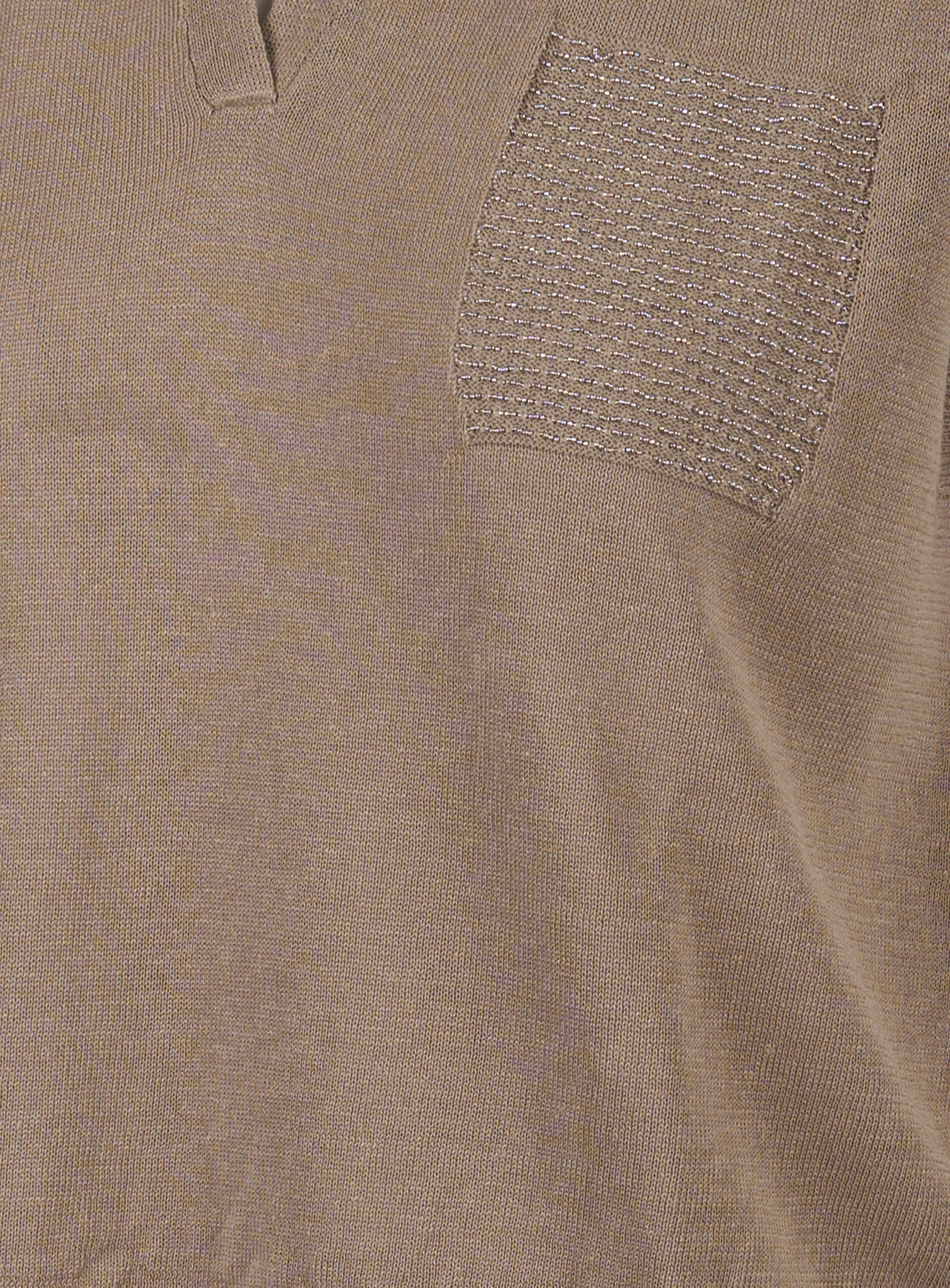 Polo in tricot filato di lino/cotone Marrone