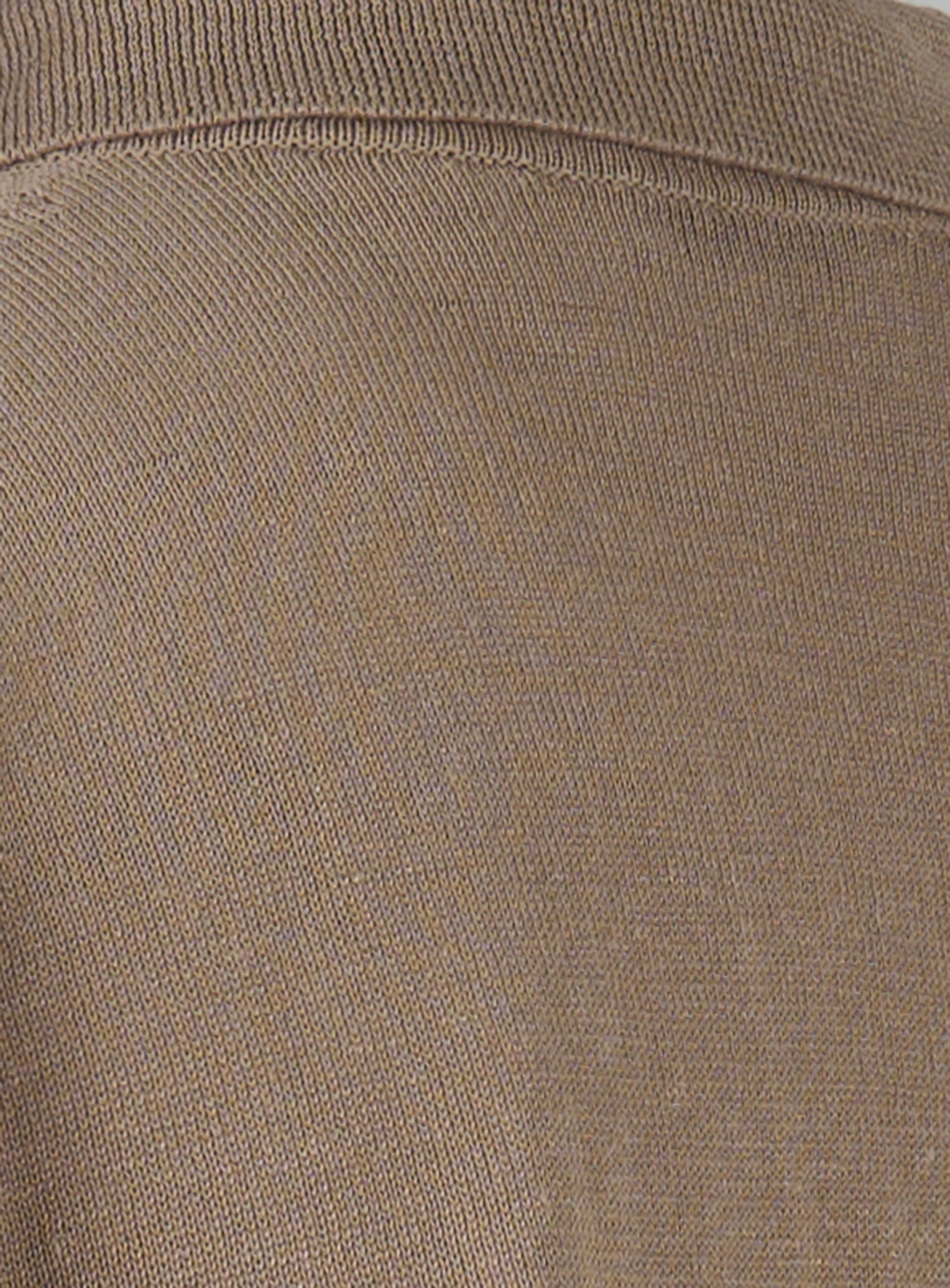 Polo in tricot filato di lino/cotone Marrone