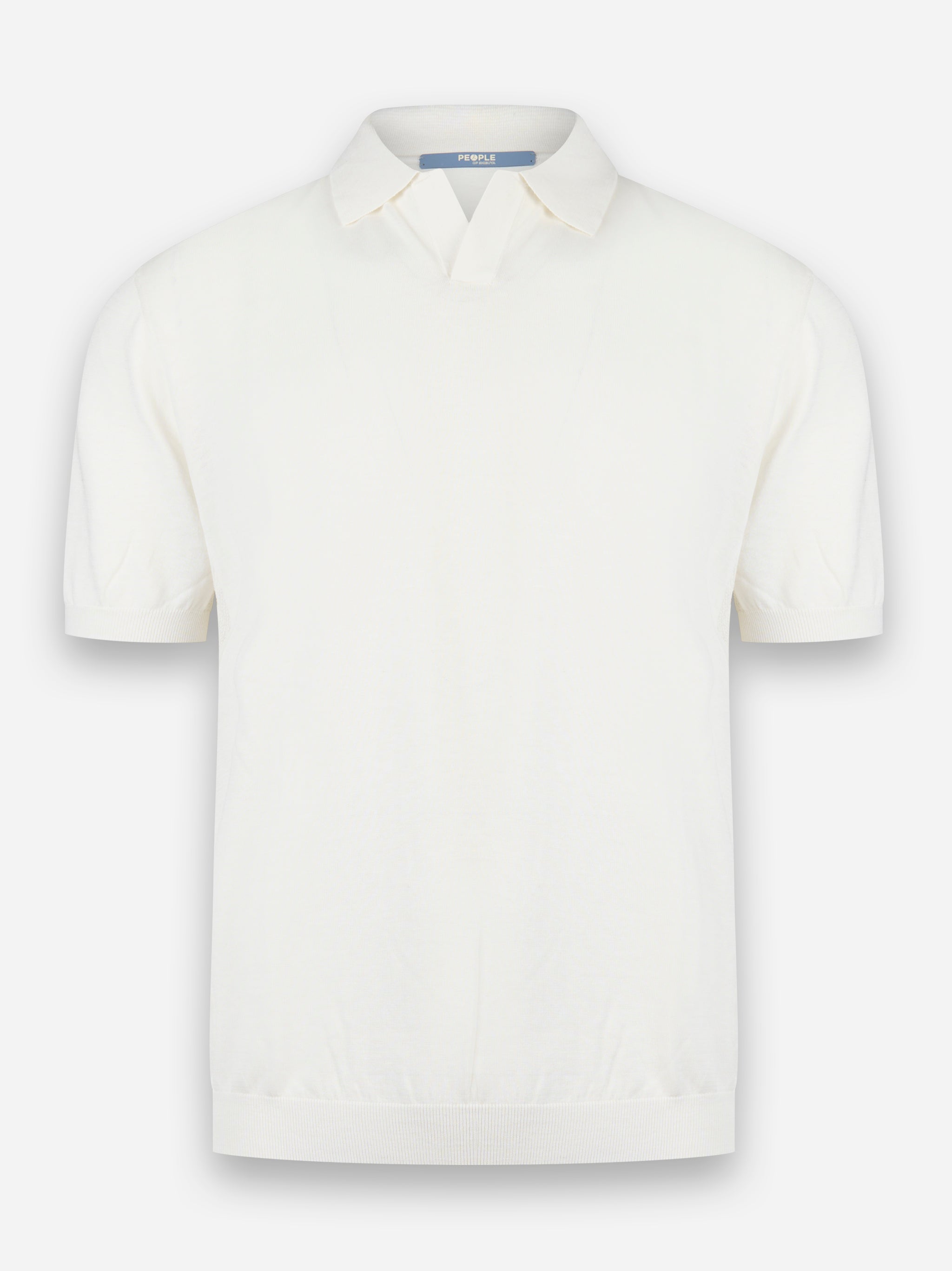 Polo Nosaka in cotone e lino Bianco