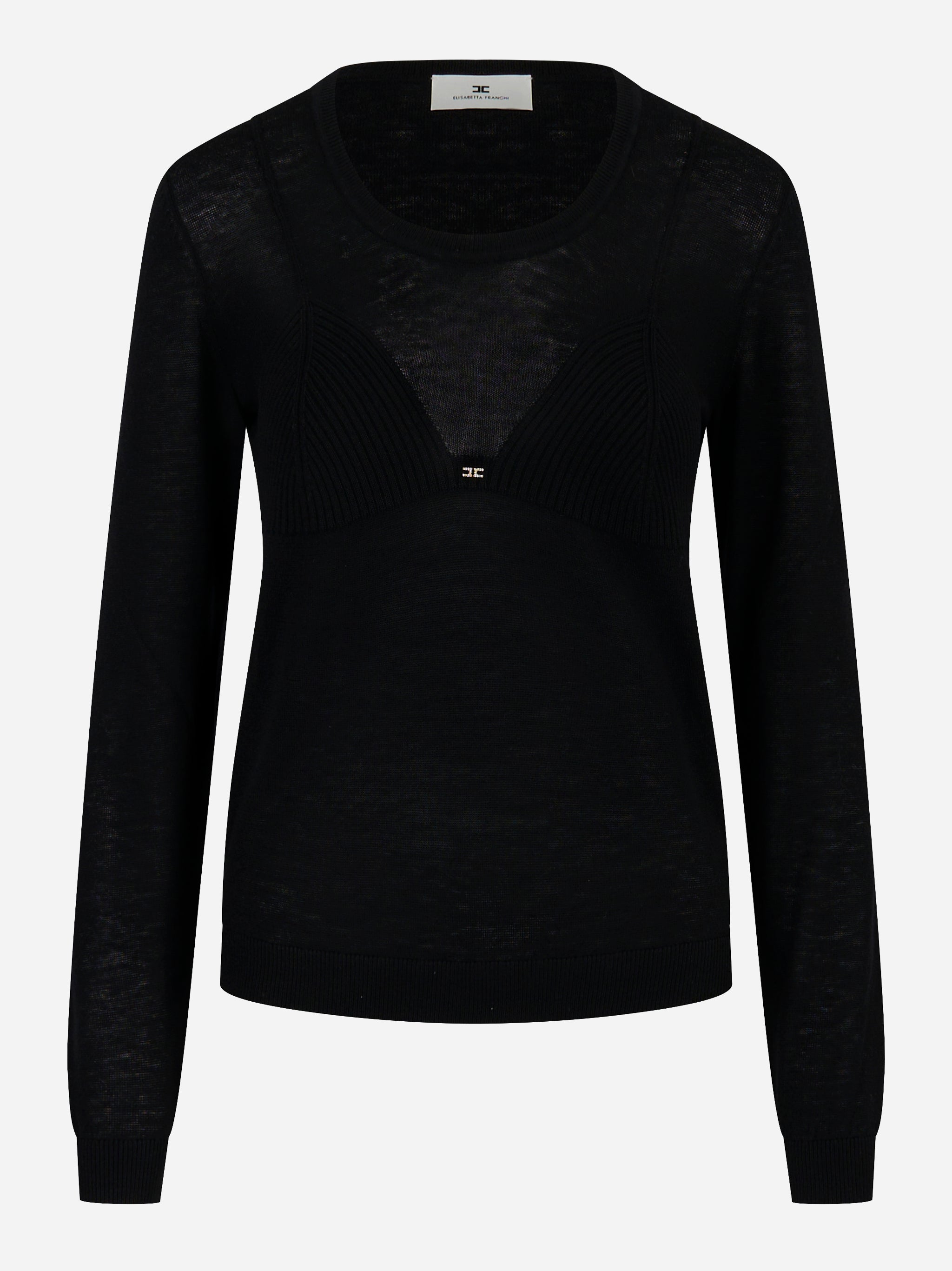 Maglia tricot in misto lana Nero