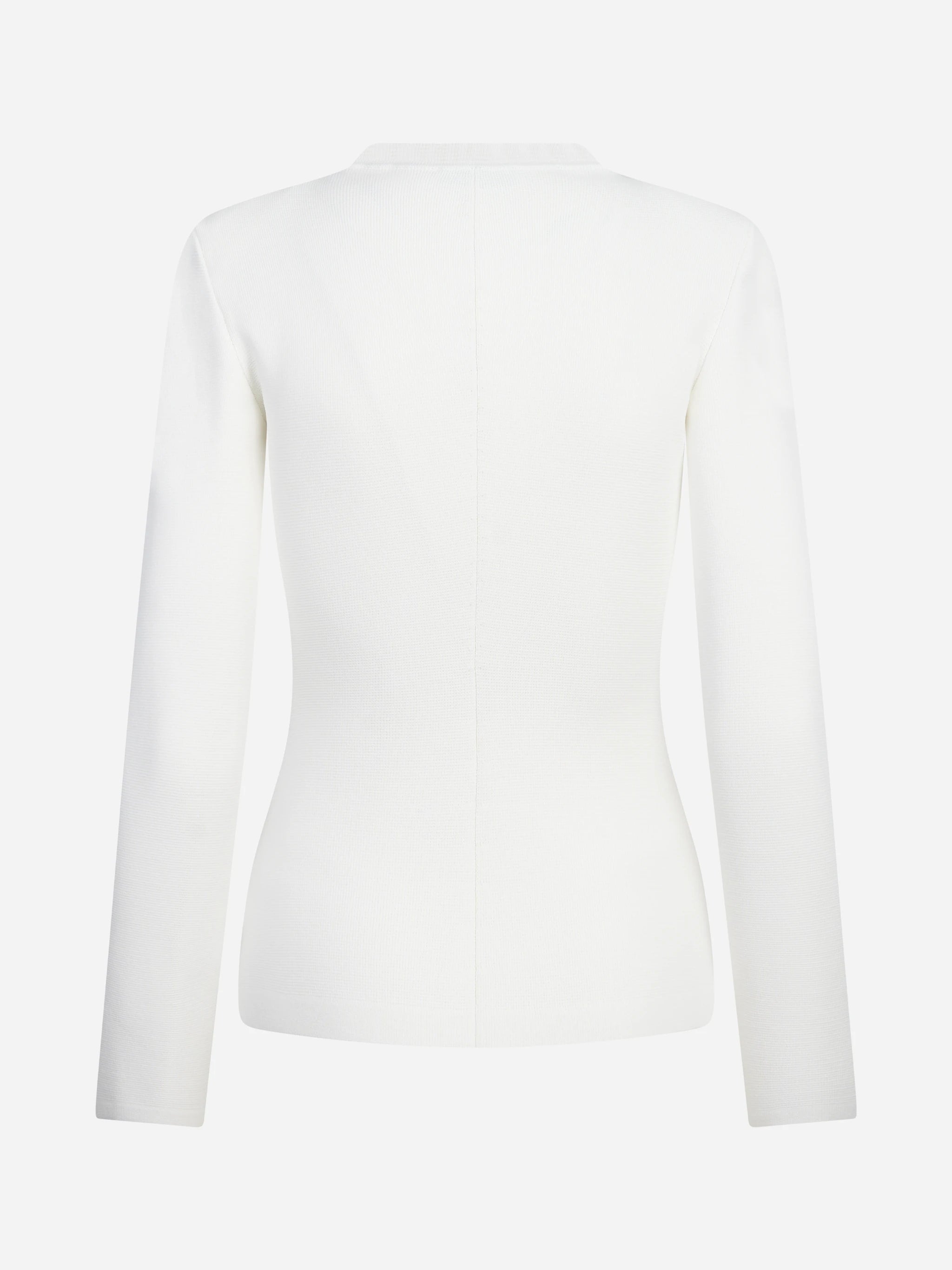 Cardigan in maglia con zip bianco