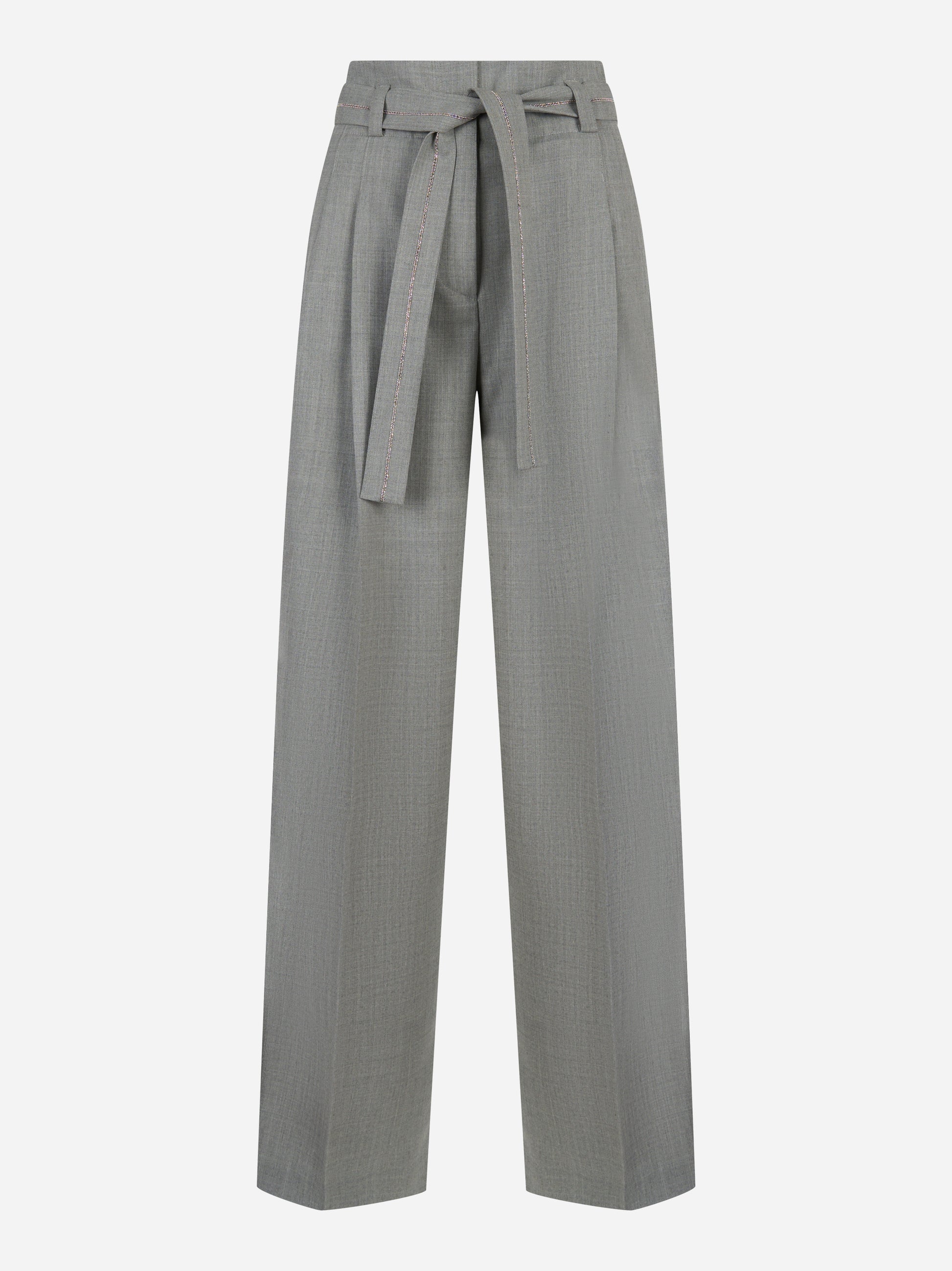 Pantalone flanella stretch di lana tecnica Grigio