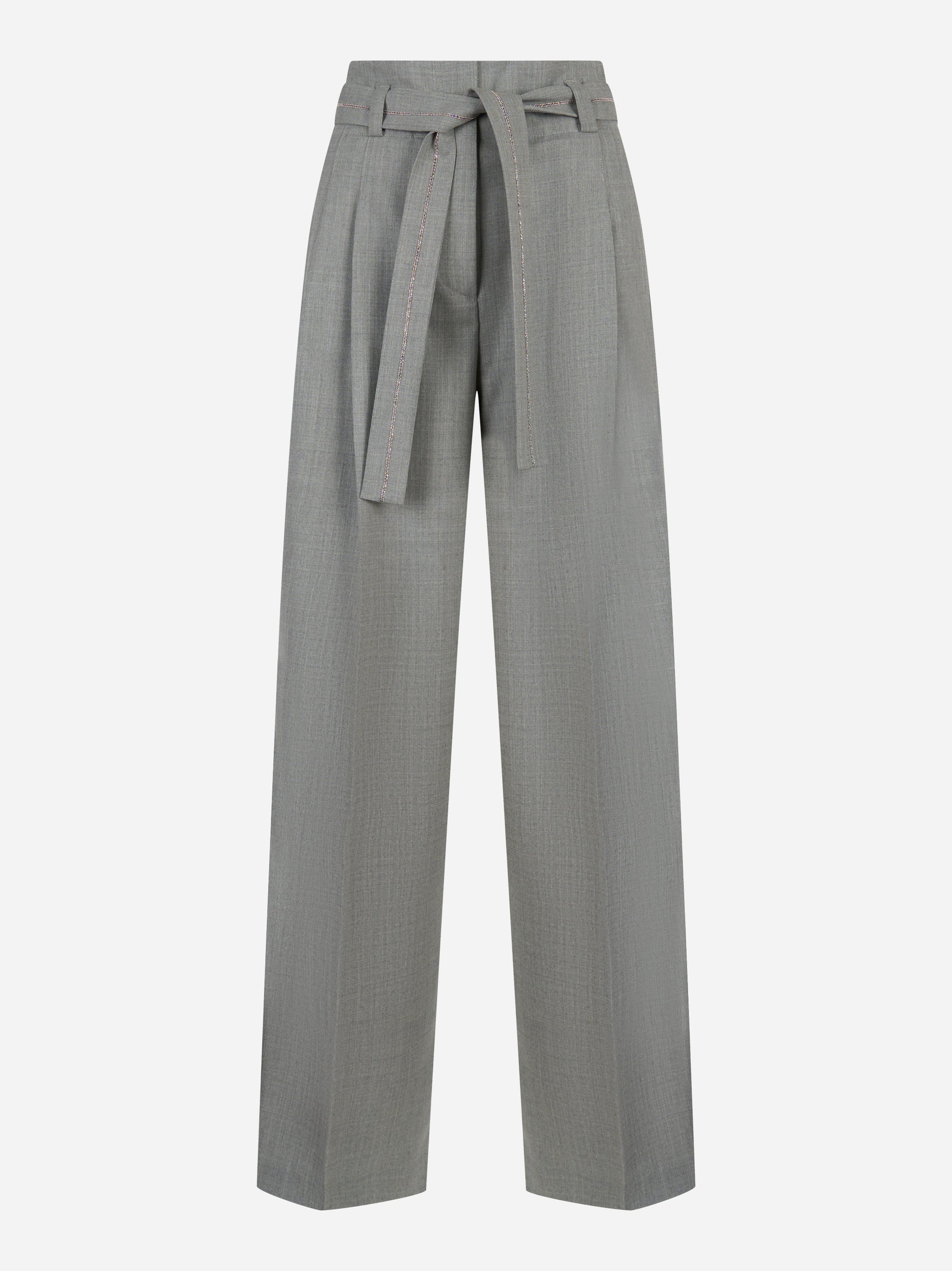 Pantalone flanella stretch di lana tecnica Grigio