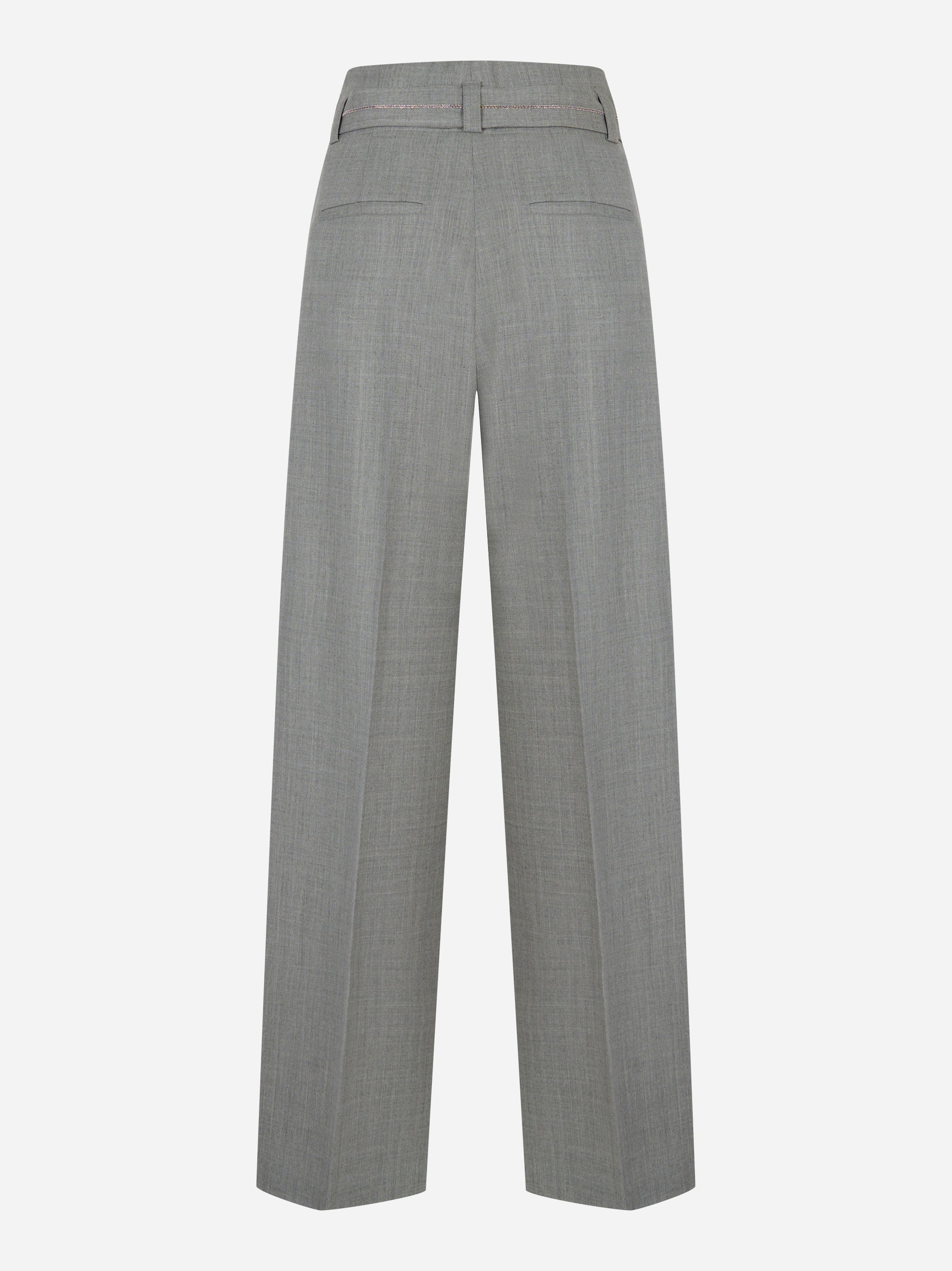 Pantalone flanella stretch di lana tecnica Grigio