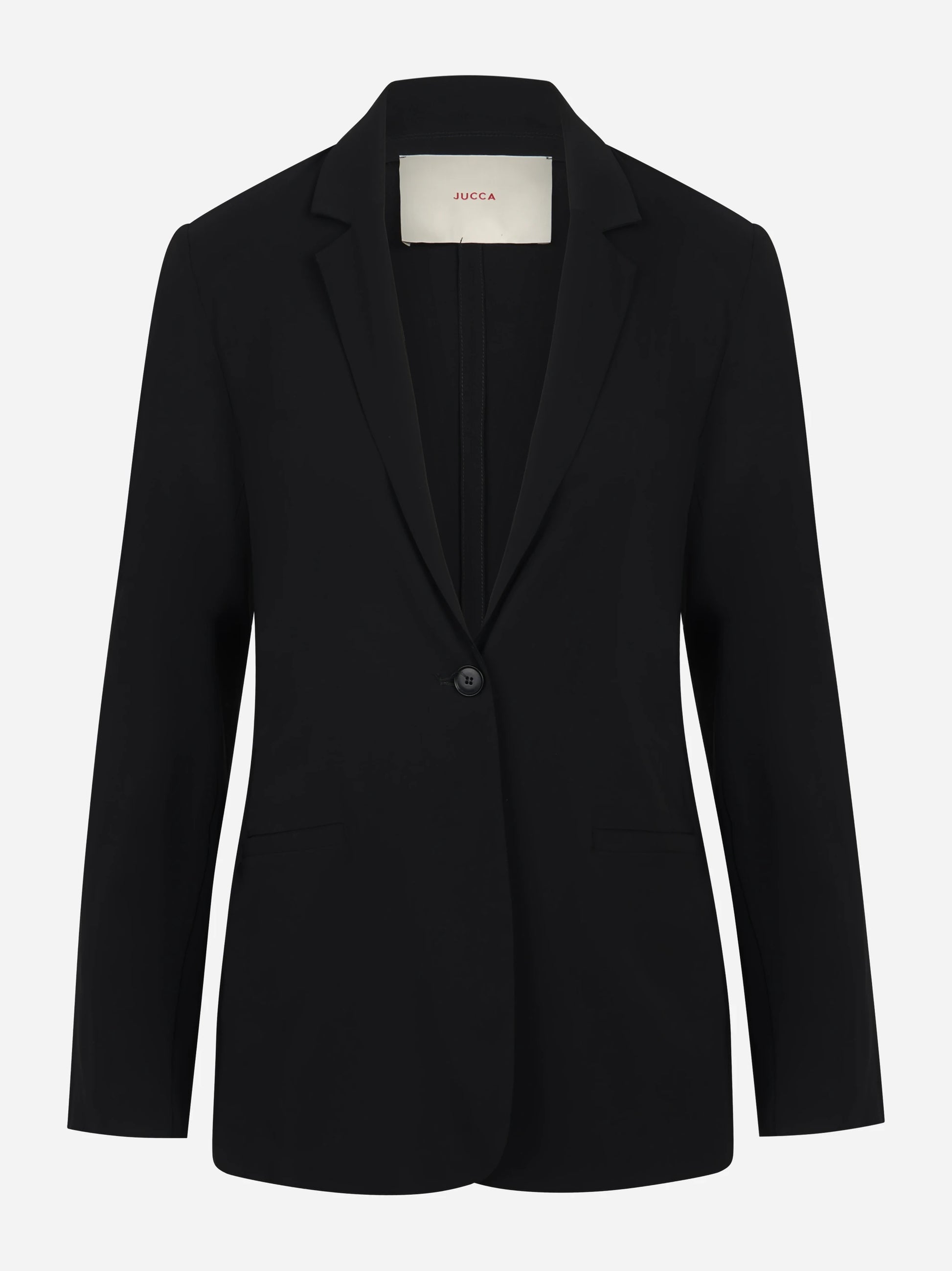Blazer monopetto in viscosa nero