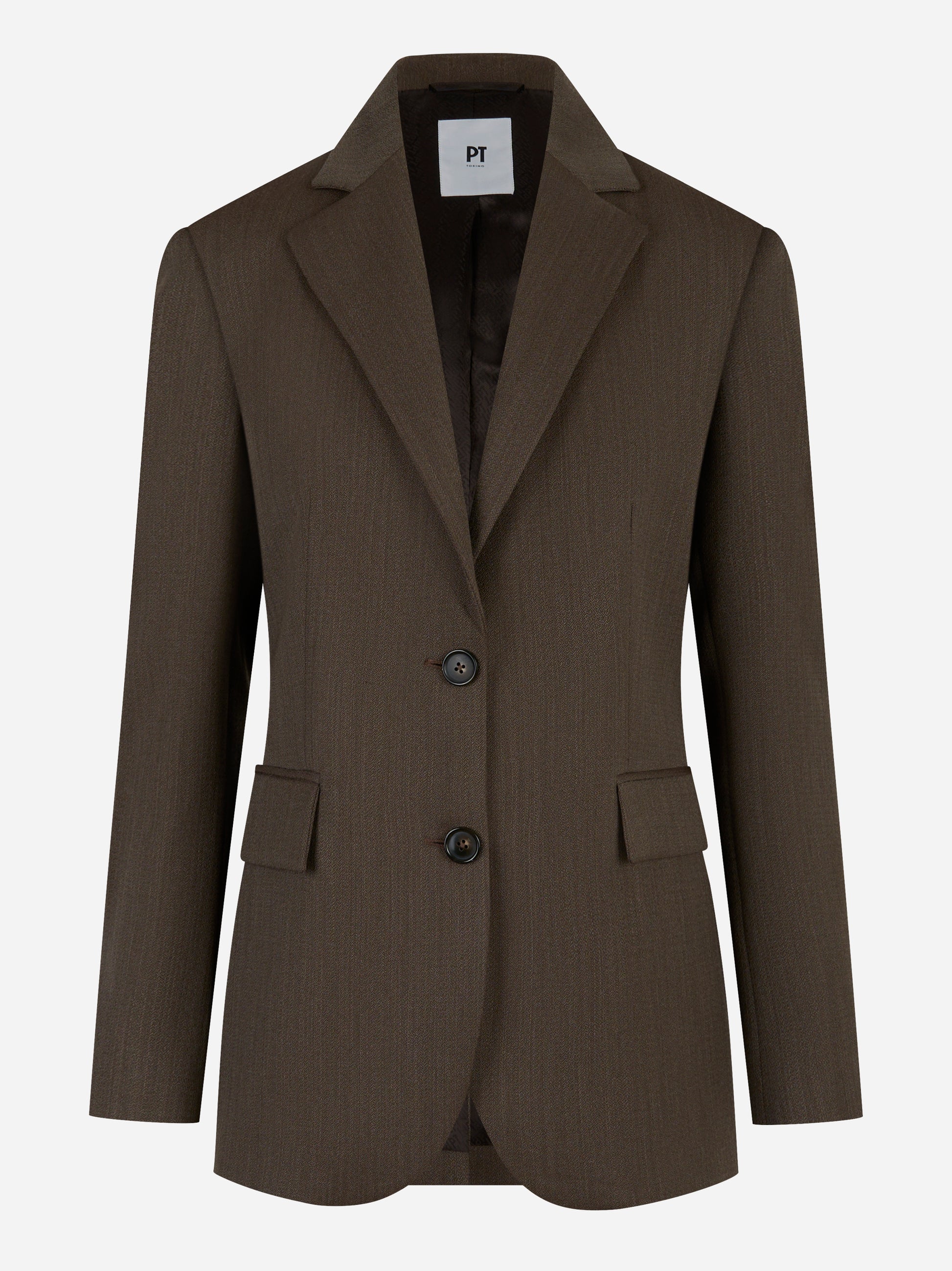 Blazer monopetto in lana malfilè Marrone
