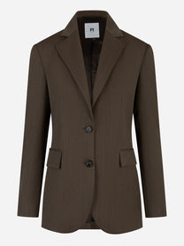 Blazer monopetto in lana malfilè Marrone