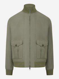 Bomber in nylon verde con zip