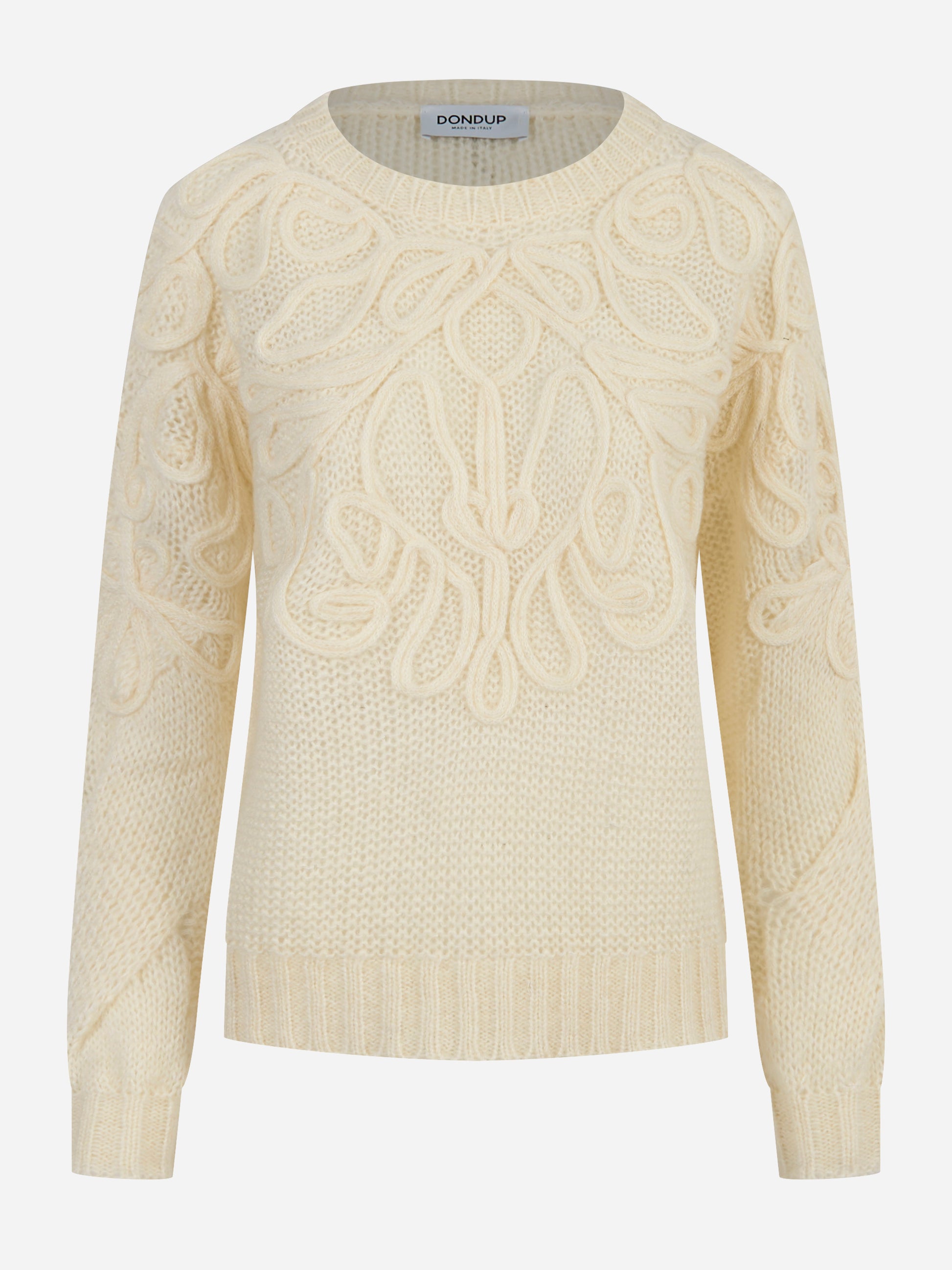 Maglia girocollo con inserti Bianco